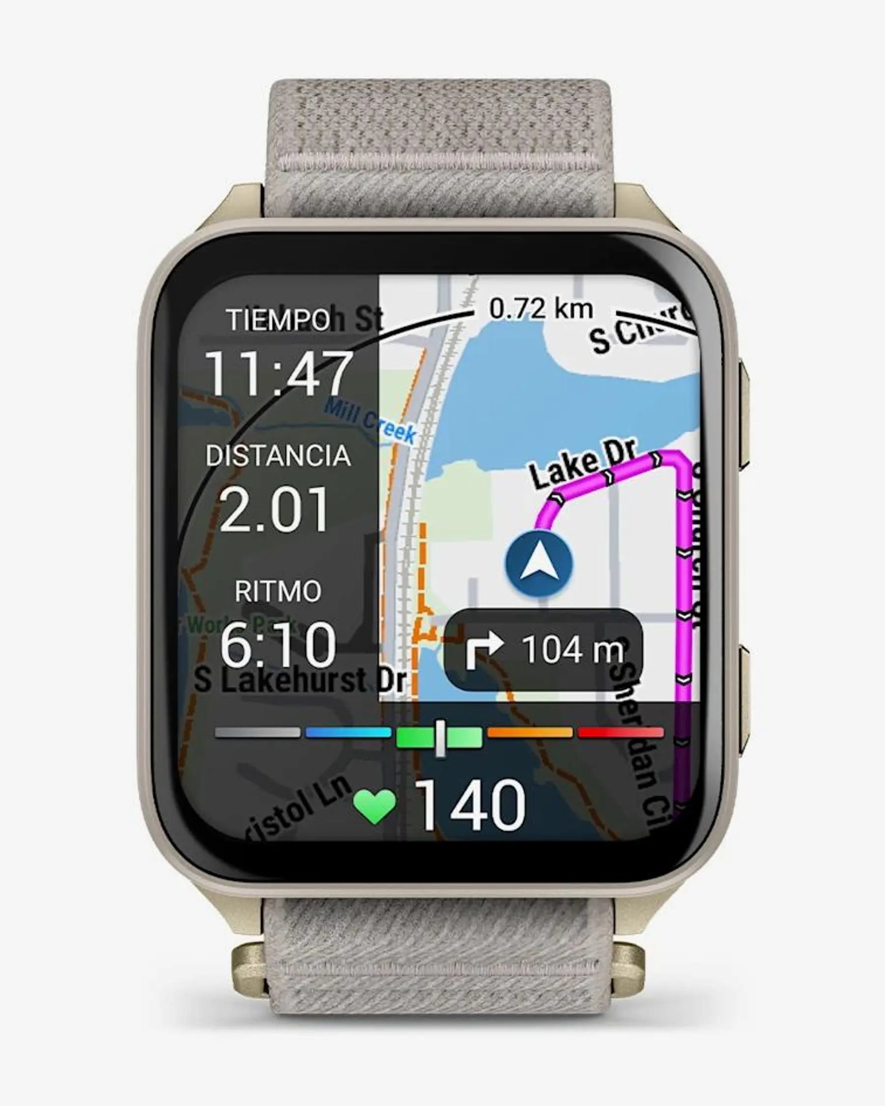 Garmin Venu X1 Gold mit grauem Armband