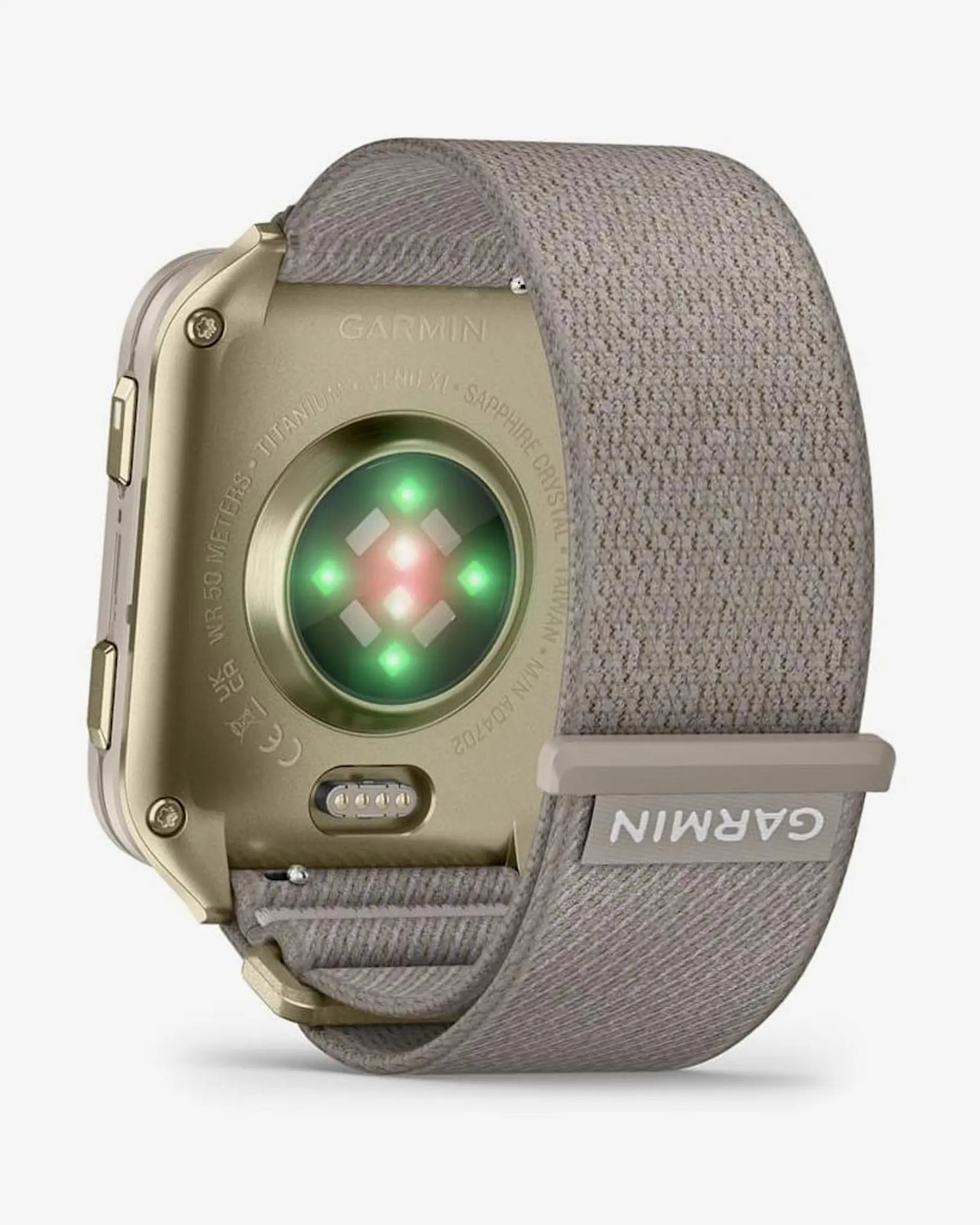 Garmin Venu X1 Gold mit grauem Armband