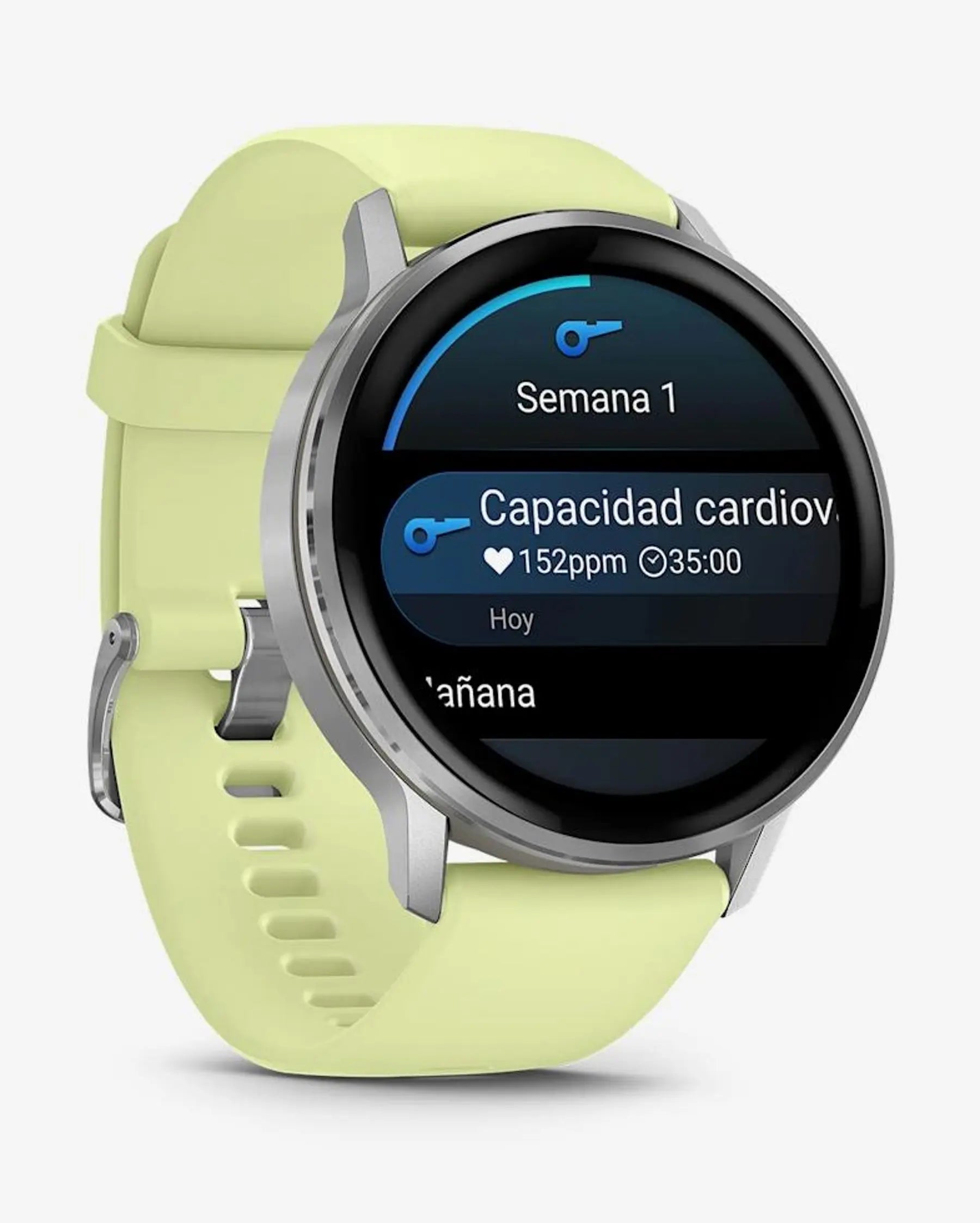 Garmin Venu 4 – 45 mm Silber mit gelbem Armband