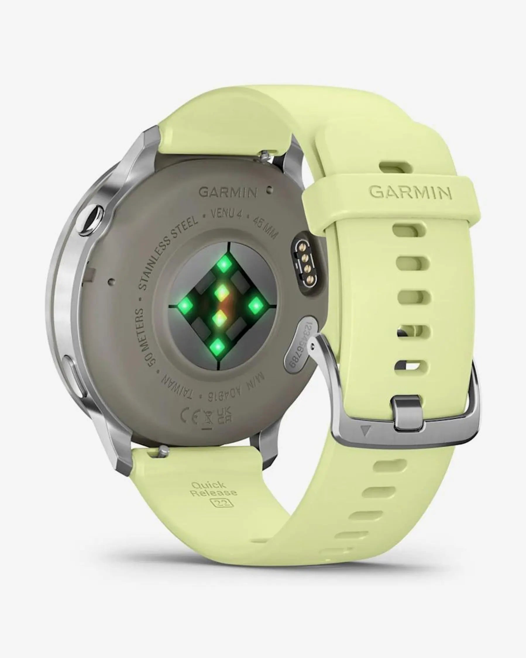 Garmin Venu 4 – 45 mm Silber mit gelbem Armband
