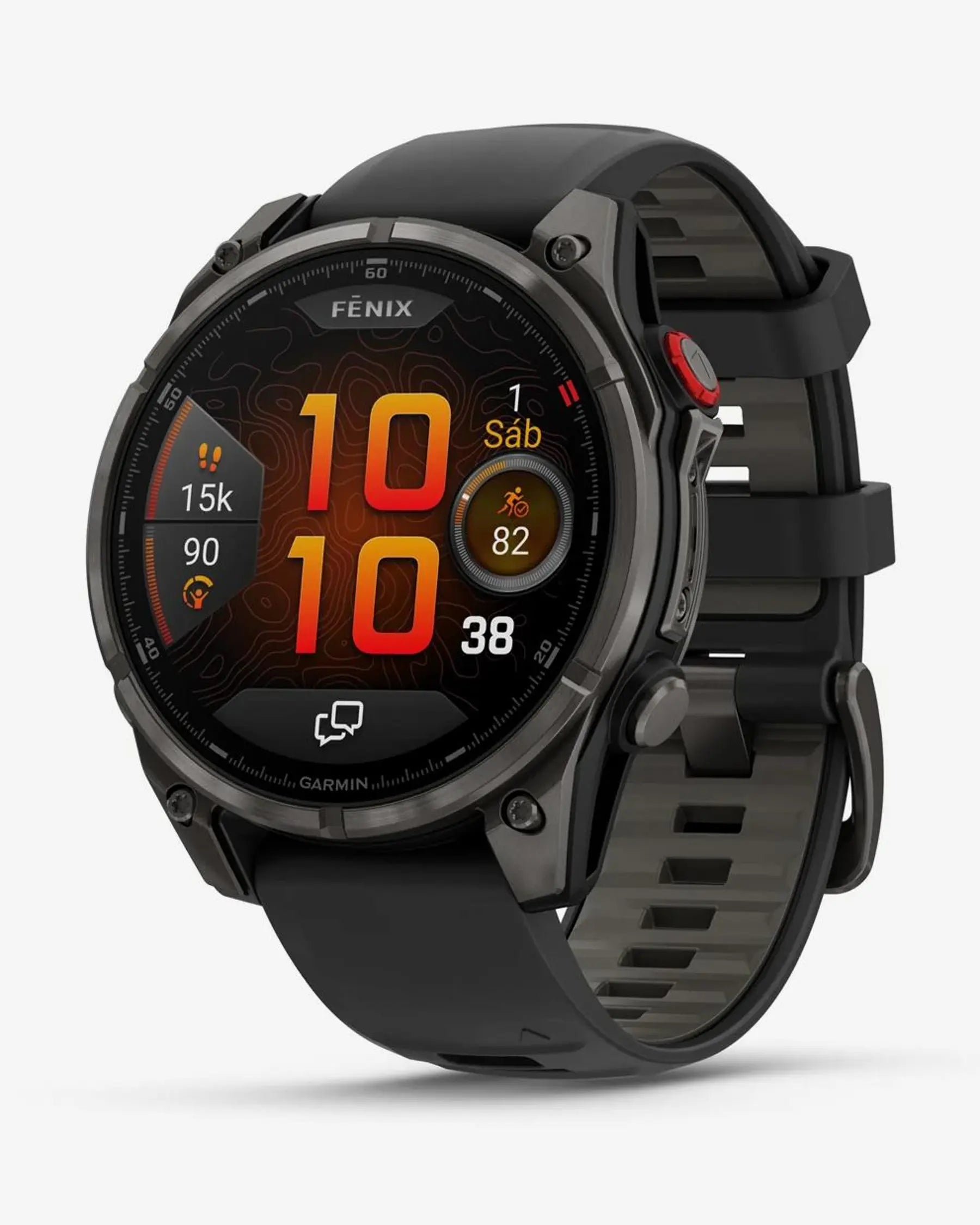 Garmin Fenix 8 Pro AMOLED Saphirglas 47 mm, Titan, Carbongrau, Schwarzes Armband