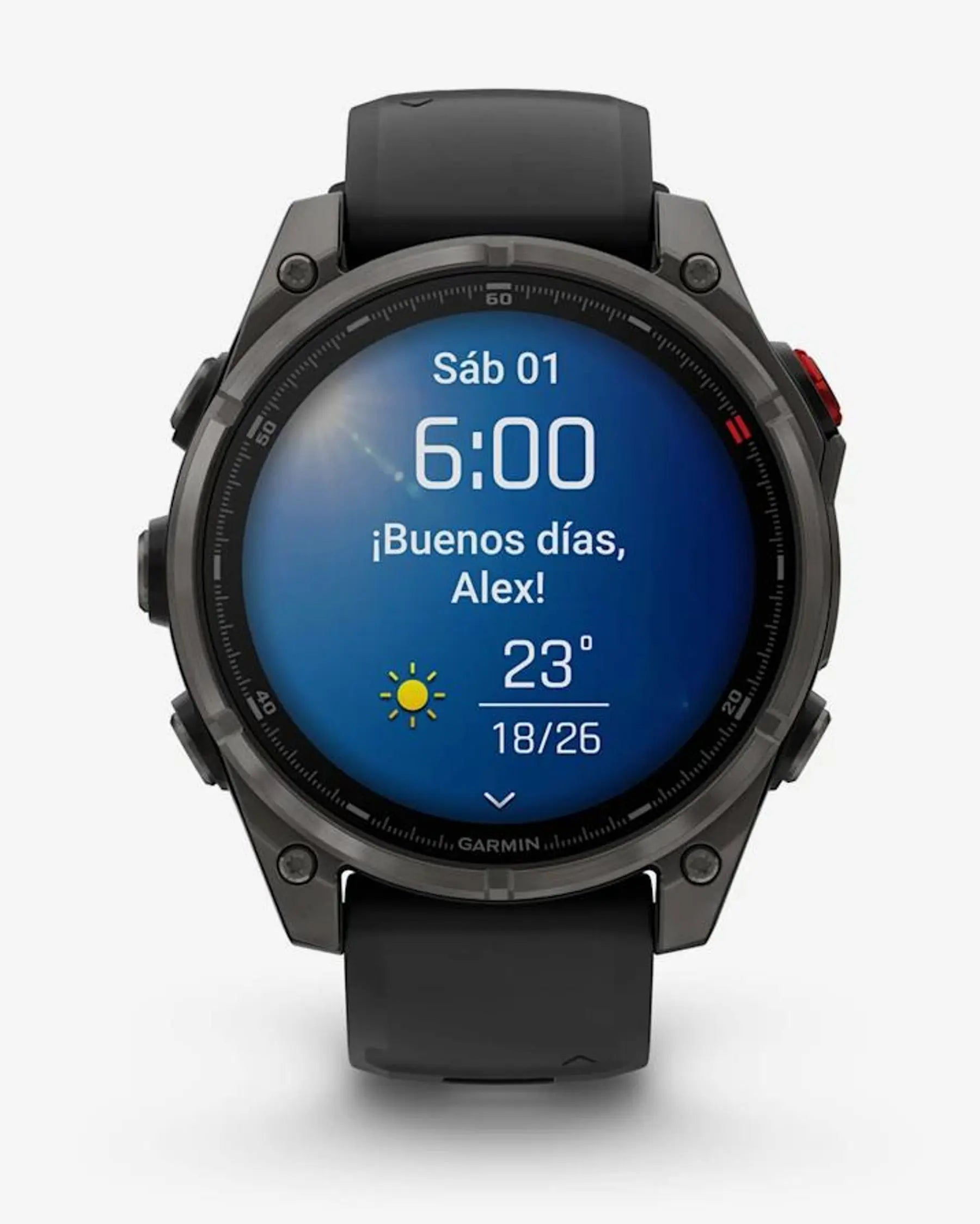 Garmin Fenix 8 Pro AMOLED Saphirglas 47 mm, Titan, Carbongrau, Schwarzes Armband