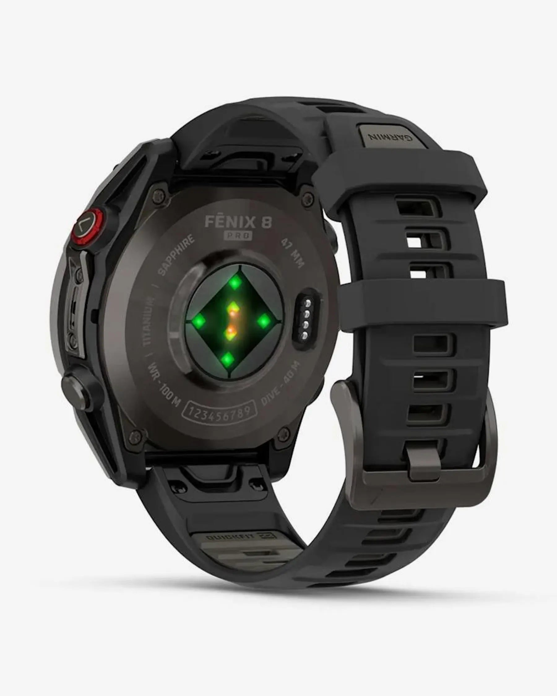 Garmin Fenix 8 Pro AMOLED Saphirglas 47 mm, Titan, Carbongrau, Schwarzes Armband