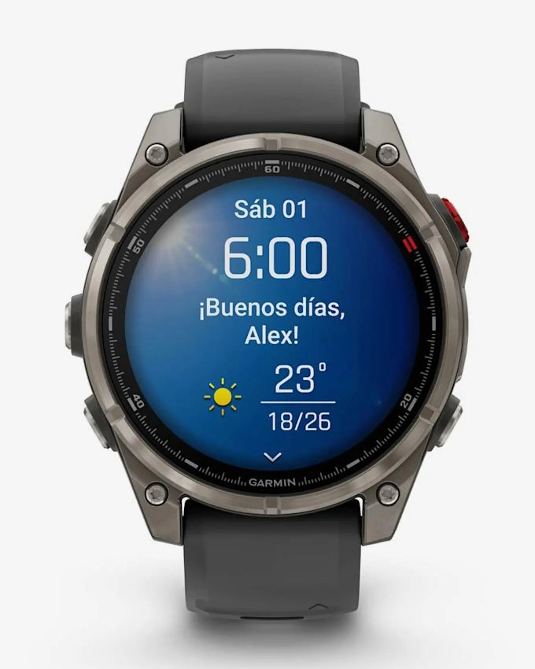 Garmin Fenix 8 Pro AMOLED Saphirglas 47 mm, Titangrau, Silber, Schwarz, Graues Armband