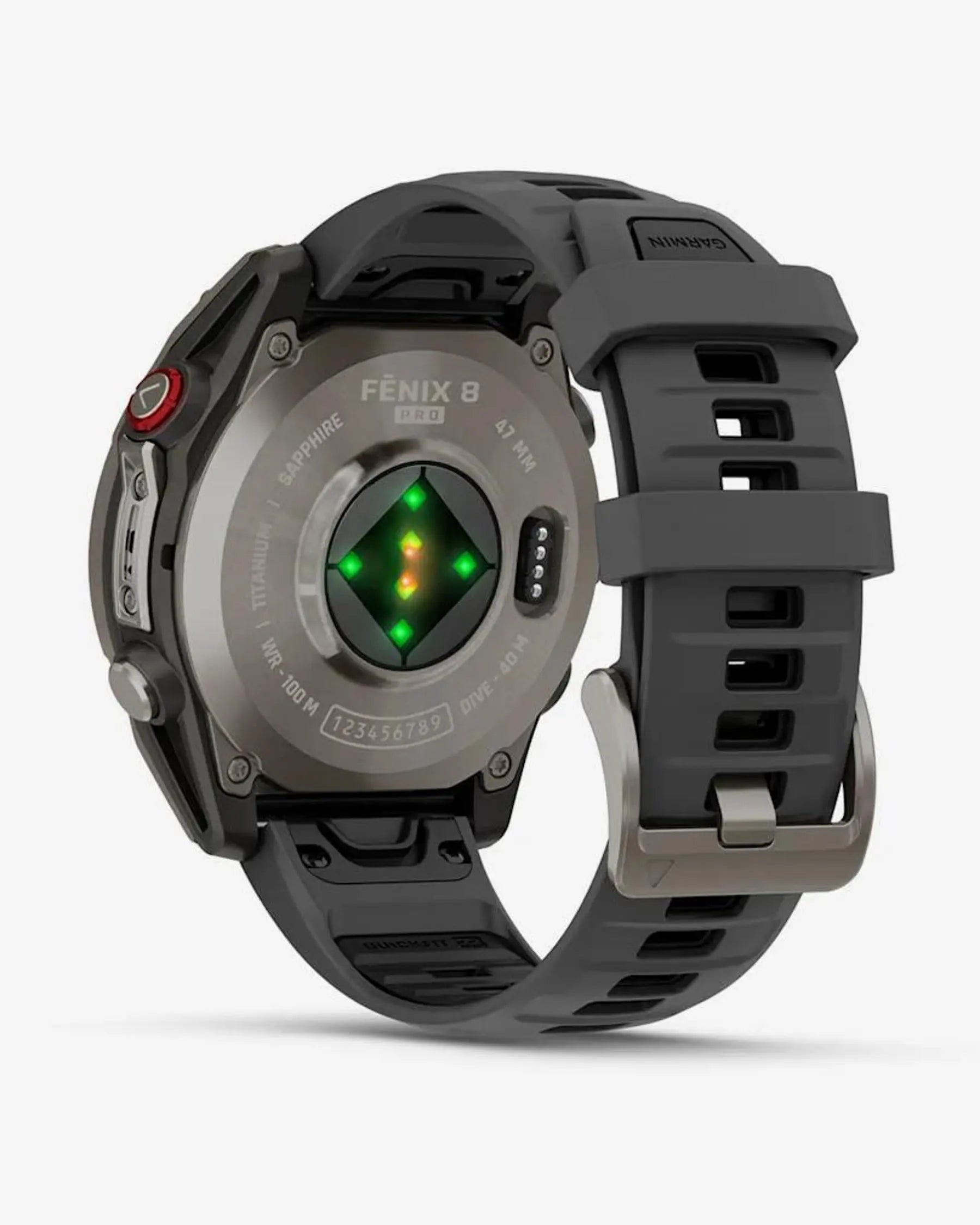 Garmin Fenix 8 Pro AMOLED Saphirglas 47 mm, Titangrau, Silber, Schwarz, Graues Armband