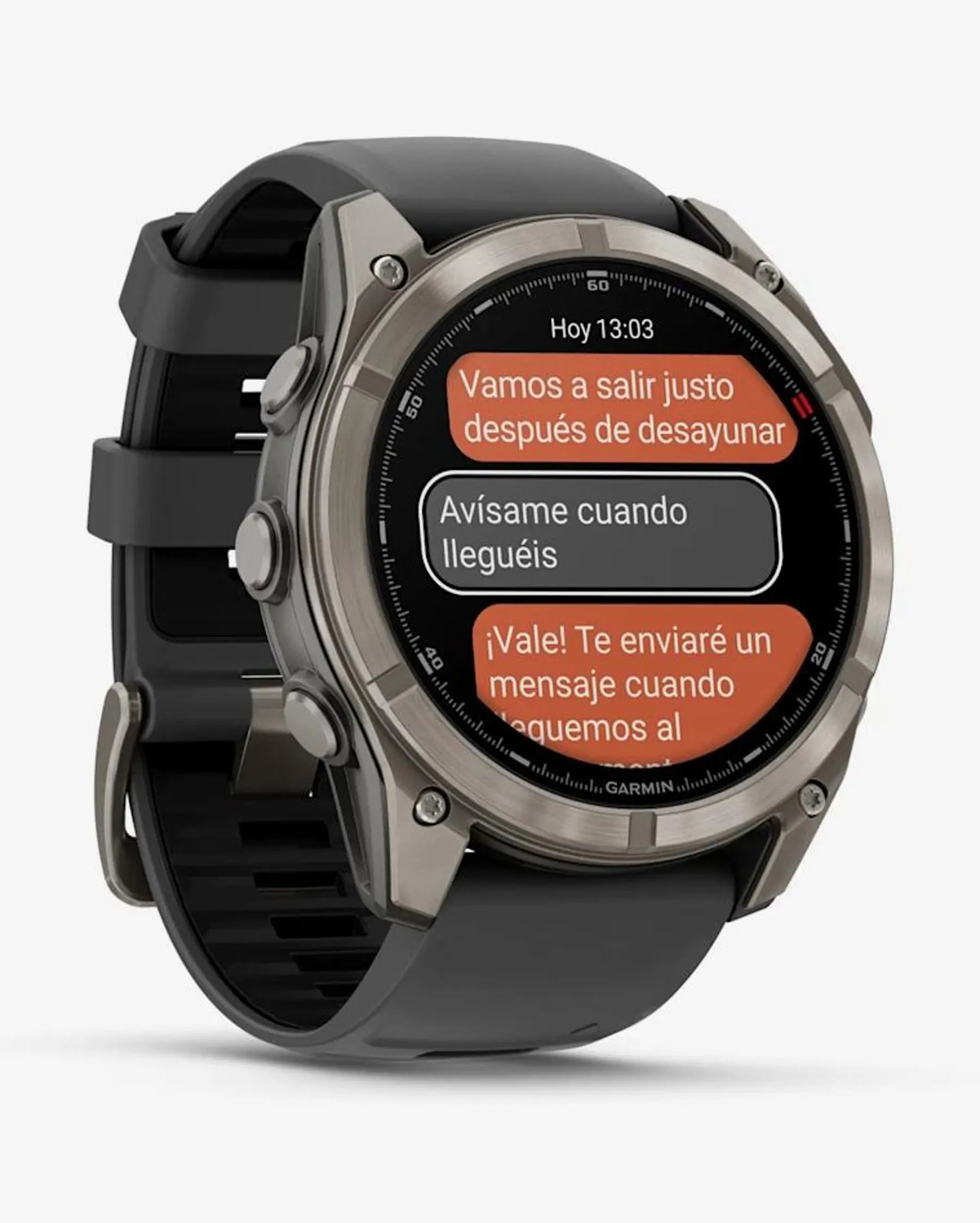 Garmin Fenix 8 Pro AMOLED Sapphire 51 mm in Titangrau-Silber mit schwarz-grauem Armband