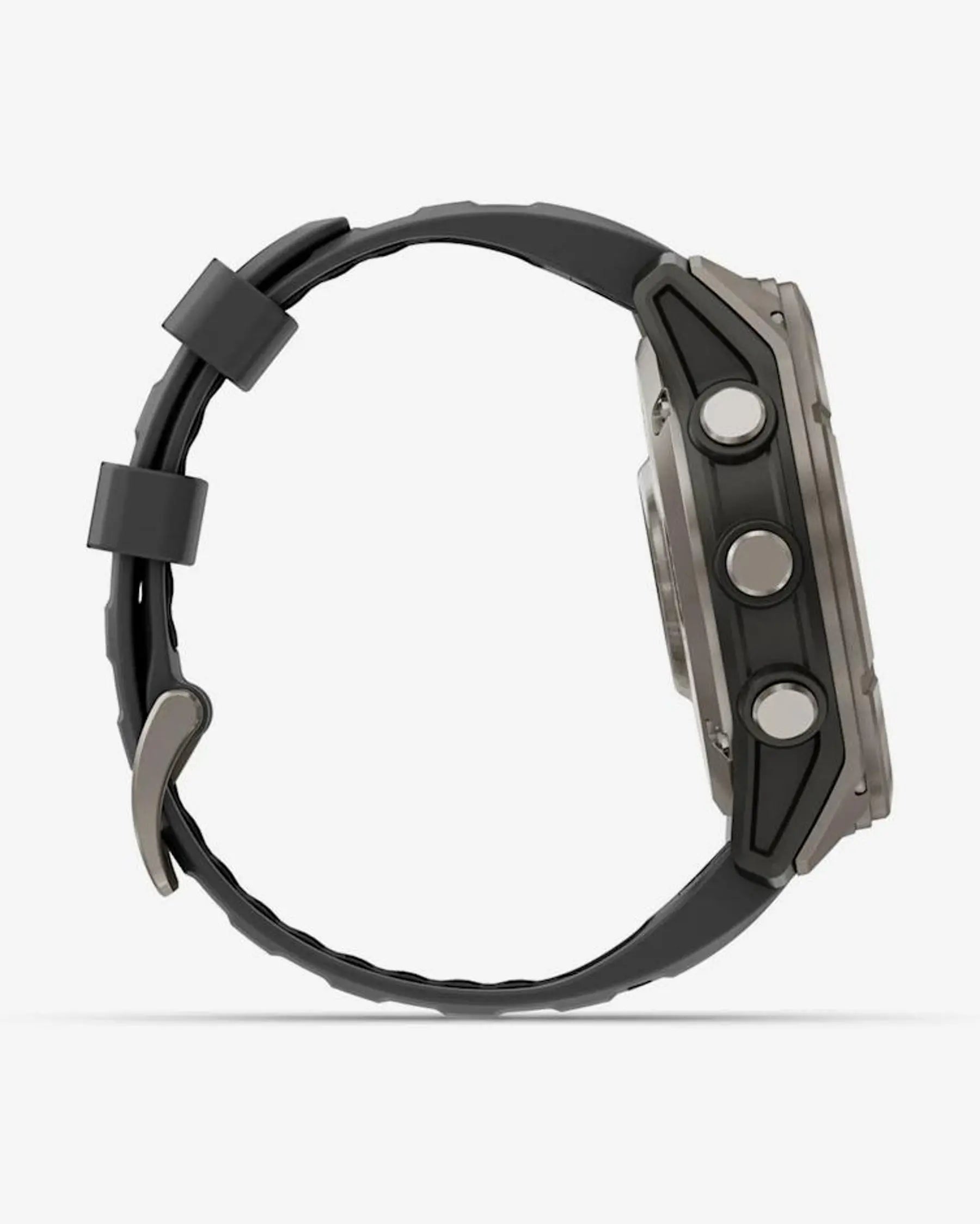 Garmin Fenix 8 Pro AMOLED Sapphire 51 mm in Titangrau-Silber mit schwarz-grauem Armband