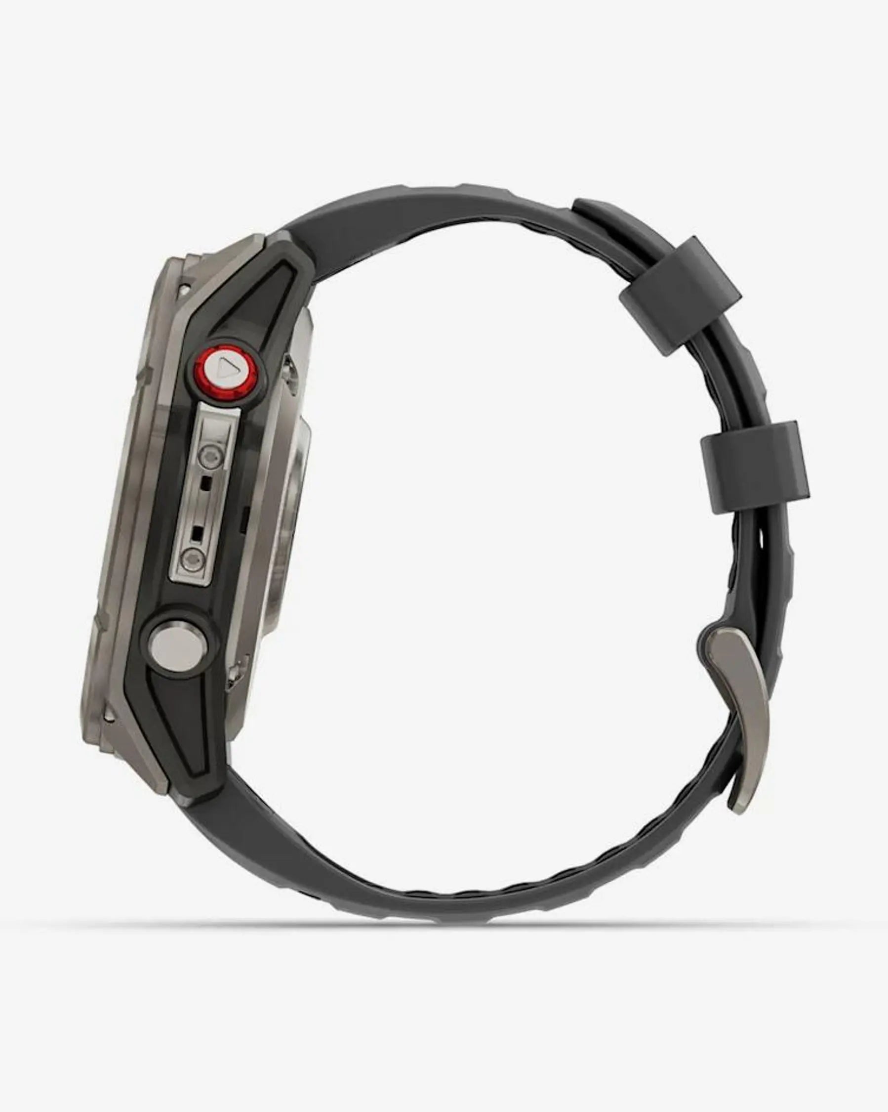 Garmin Fenix 8 Pro AMOLED Sapphire 51 mm in Titangrau-Silber mit schwarz-grauem Armband