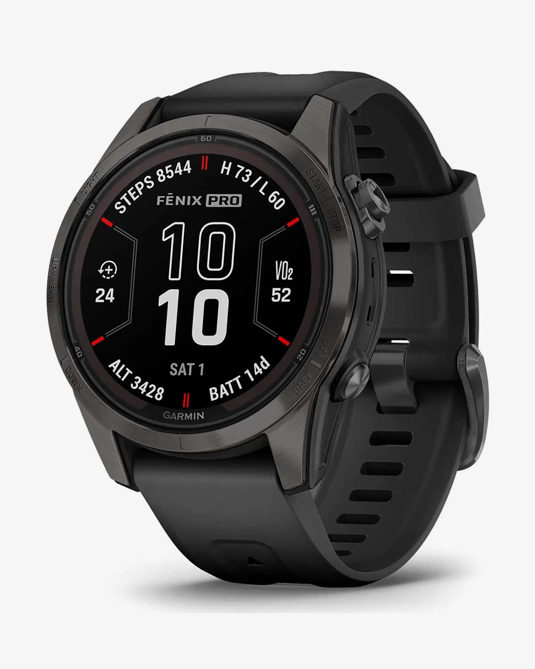 Garmin Fenix 7S Pro Saphir Solar Titan Carbon Grau Schwarzes Armband