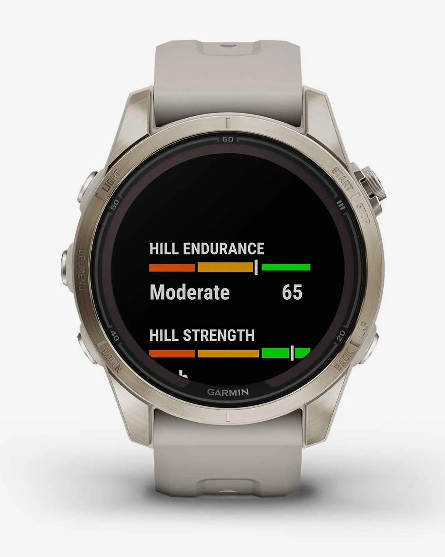 Garmin Fenix 7S Pro Sapphire Solar Gold mit beigem Armband