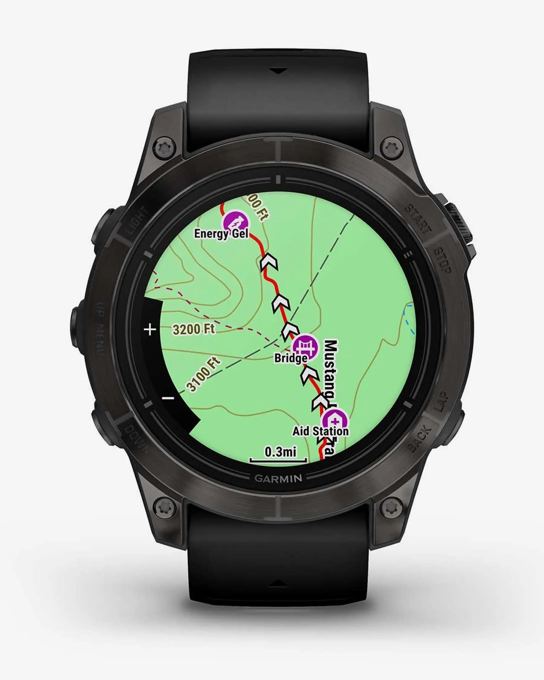 Garmin EPIX 2 PRO Saphirglas, 47 mm, Titan DLC, Carbongrau, Schwarzes Armband