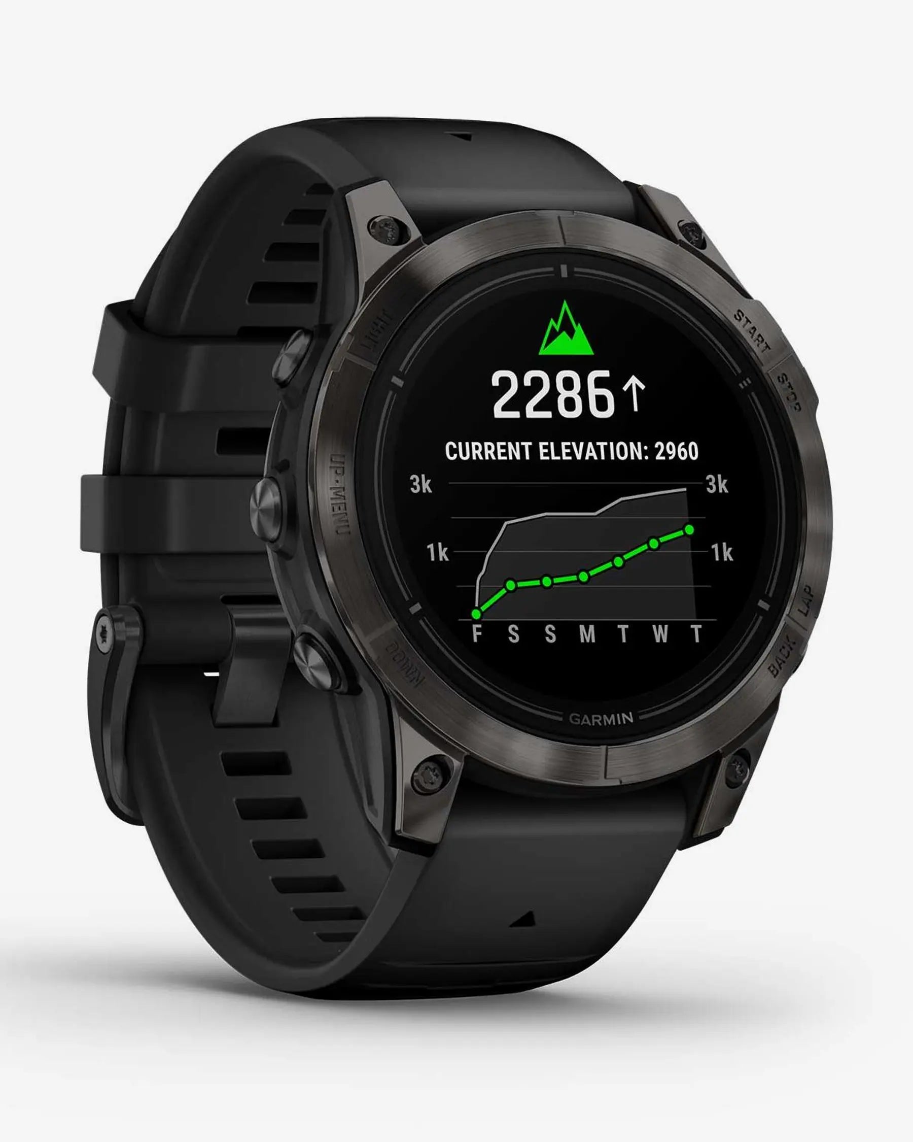 Garmin EPIX 2 PRO Saphirglas, 47 mm, Titan DLC, Carbongrau, Schwarzes Armband