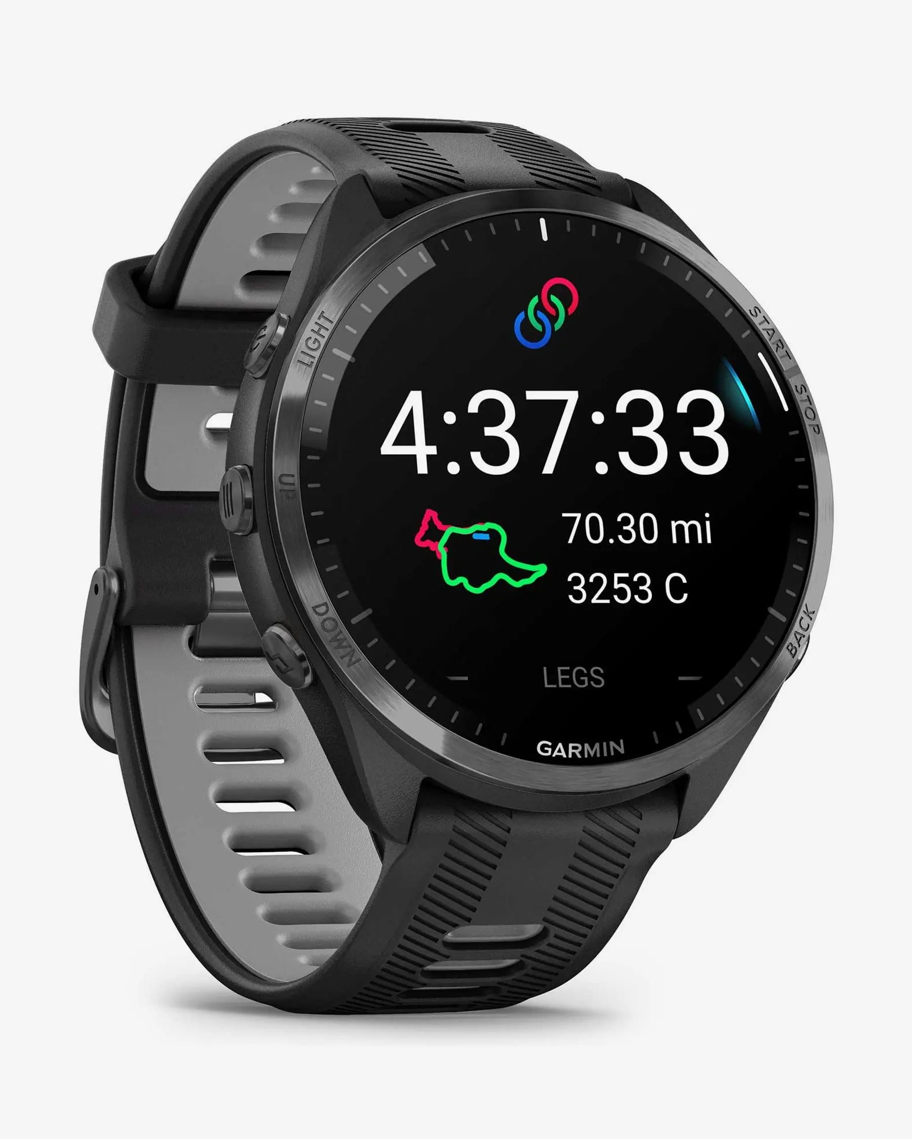 Garmin Forerunner 965 Schwarz mit schwarz-grauem Armband