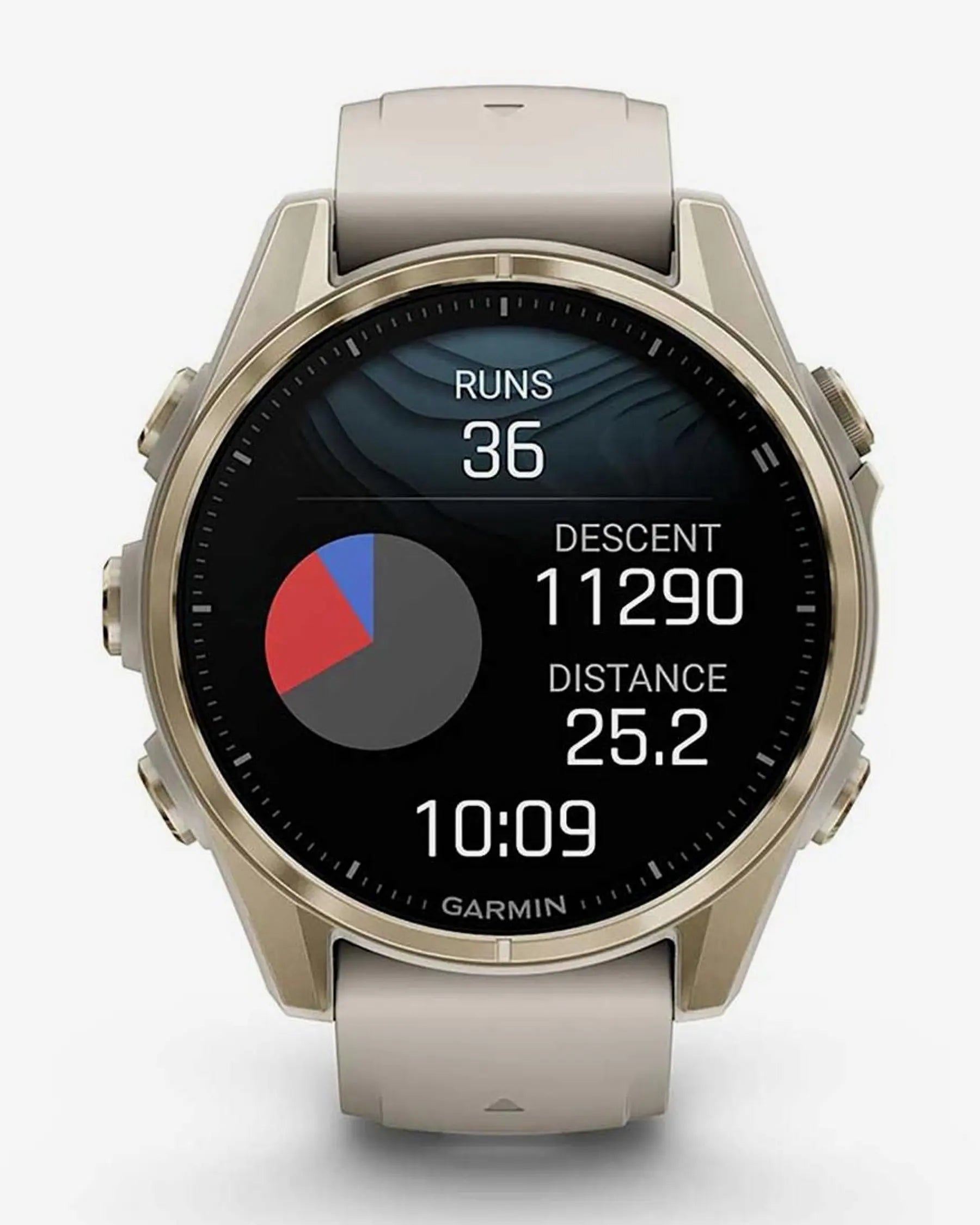 Garmin Fenix 8 AMOLED Saphirglas 43 mm Gold mit beigem Armband