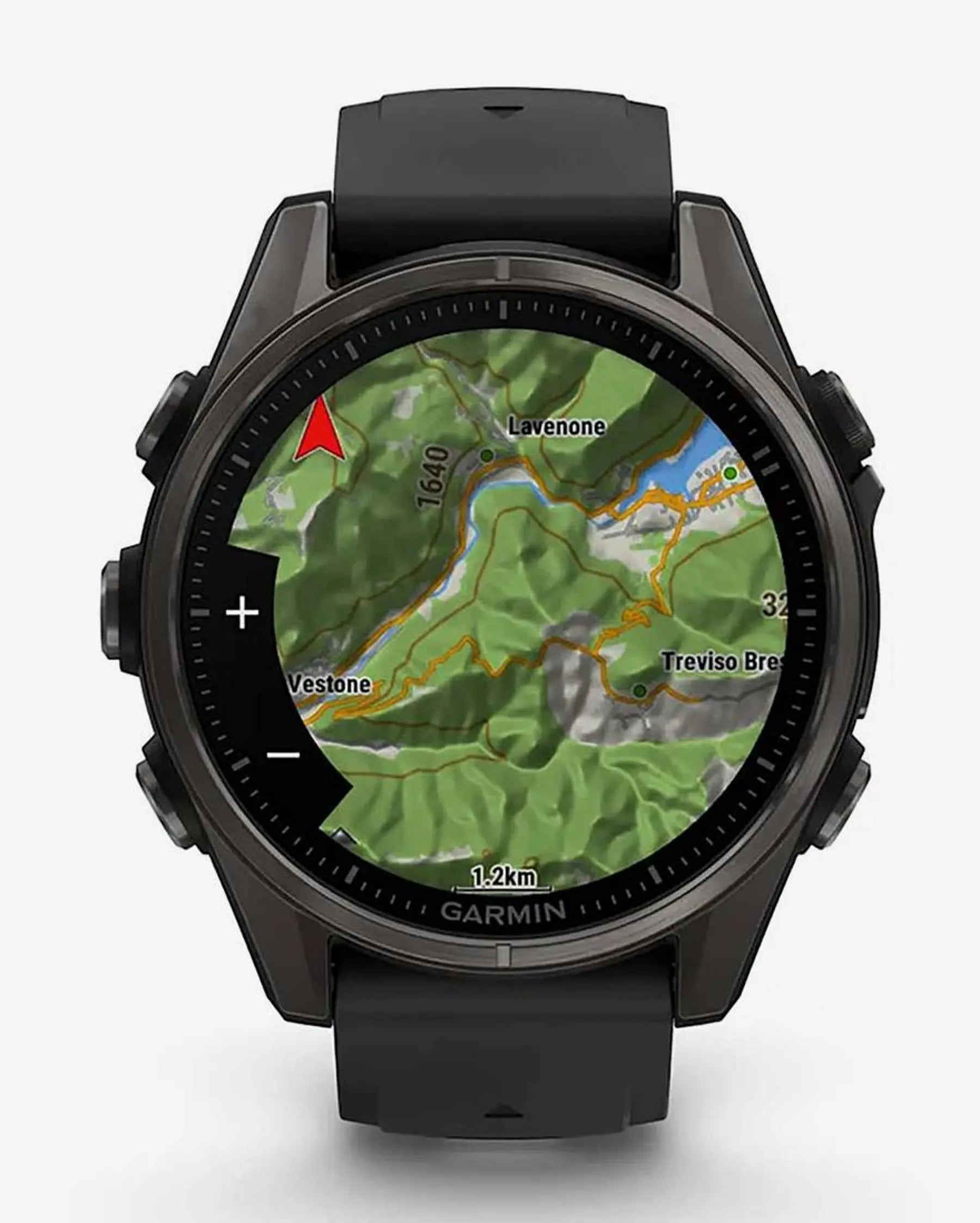 Garmin Fenix 8 AMOLED Saphirglas 43 mm Titan Carbon Grau Schwarzes Armband