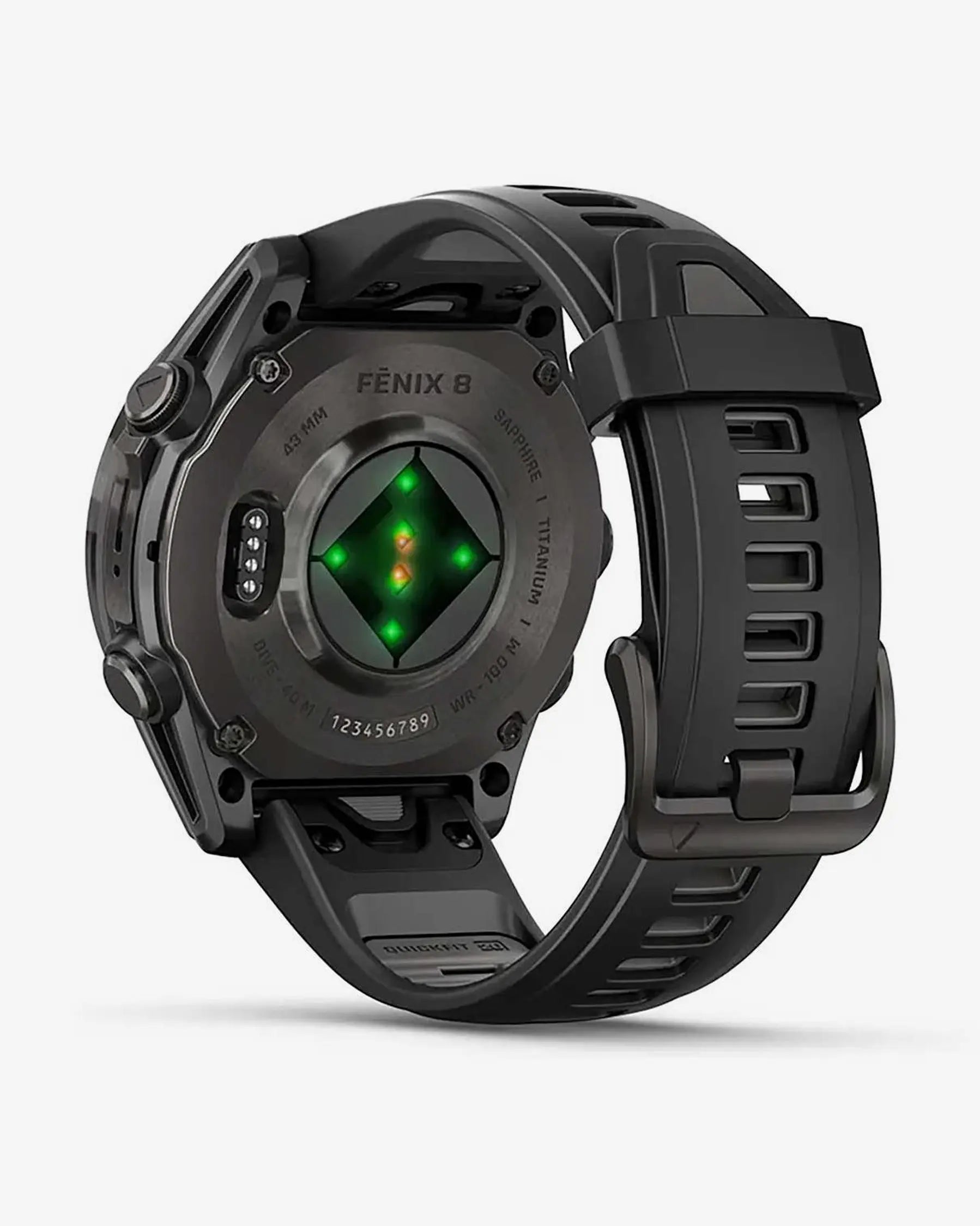 Garmin Fenix 8 AMOLED Saphirglas 43 mm Titan Carbon Grau Schwarzes Armband