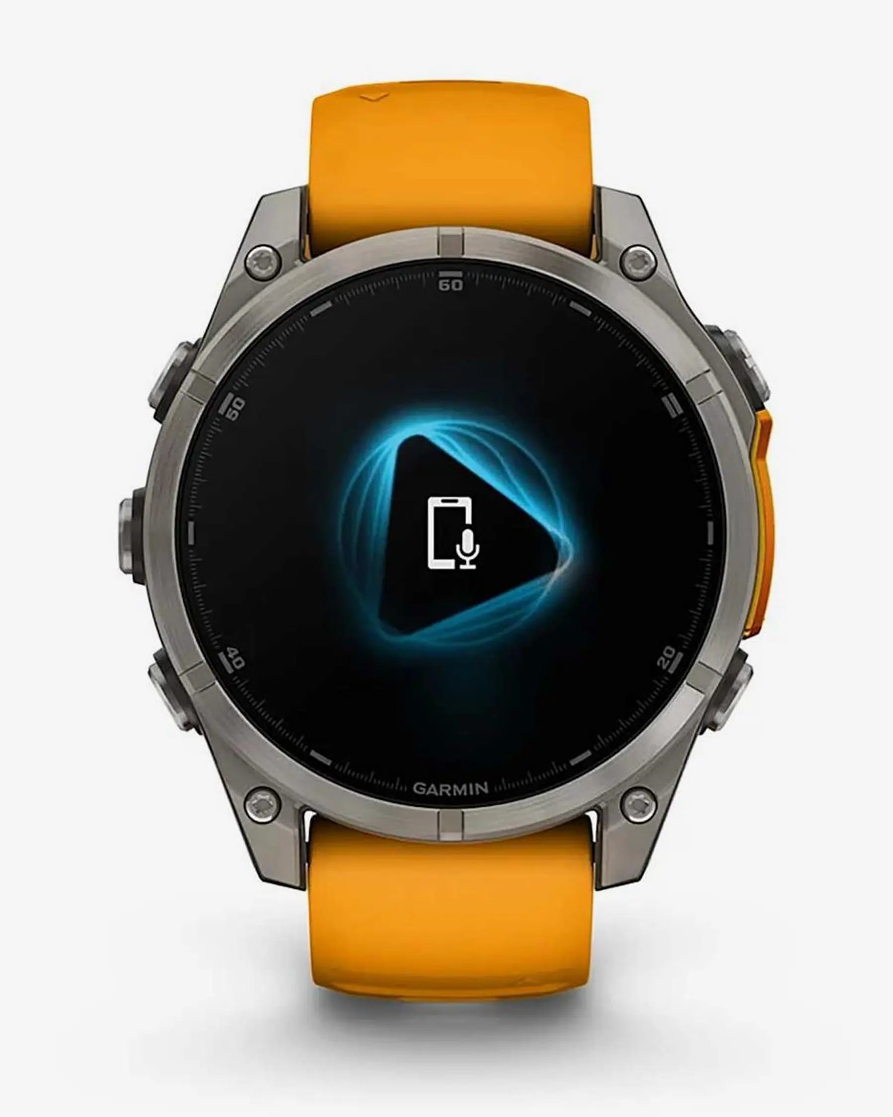 Garmin Fenix 8 AMOLED Saphir 47 mm Titan Silber Orange Armband