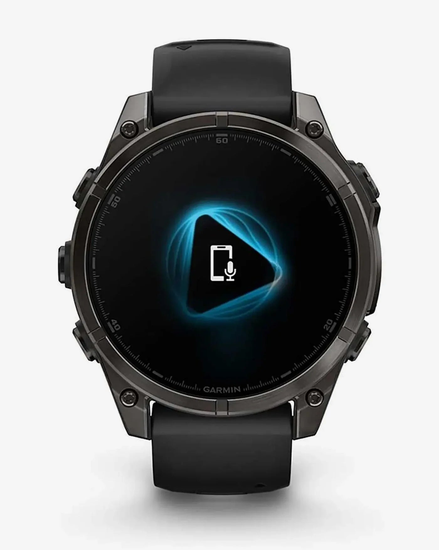Garmin Fenix 8 AMOLED Saphir 47 mm Titan Carbon Grau Schwarzes Armband