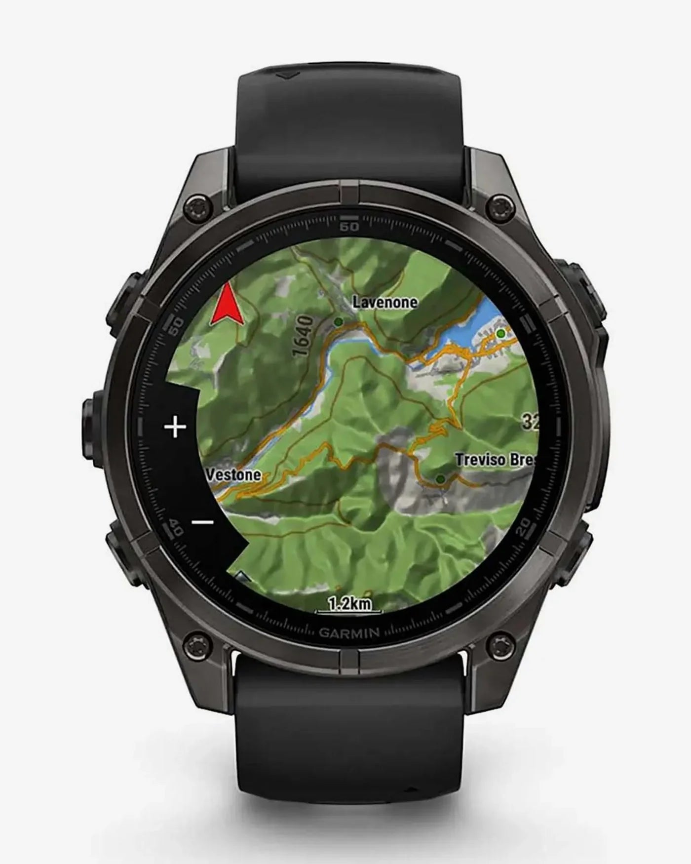 Garmin Fenix 8 AMOLED Saphir 47 mm Titan Carbon Grau Schwarzes Armband