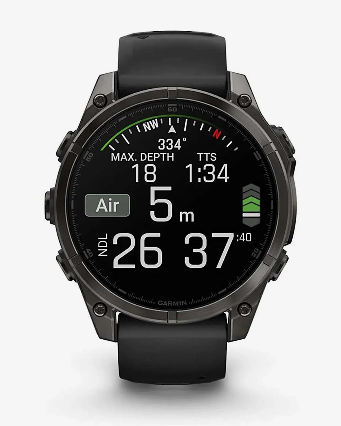 Garmin Fenix 8 AMOLED Saphir 47 mm Titan Carbon Grau Schwarzes Armband