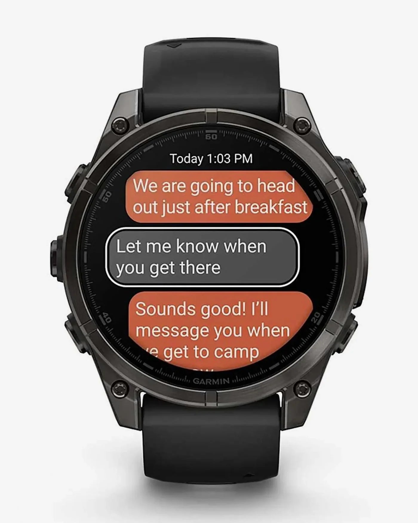 Garmin Fenix 8 AMOLED Saphir 47 mm Titan Carbon Grau Schwarzes Armband