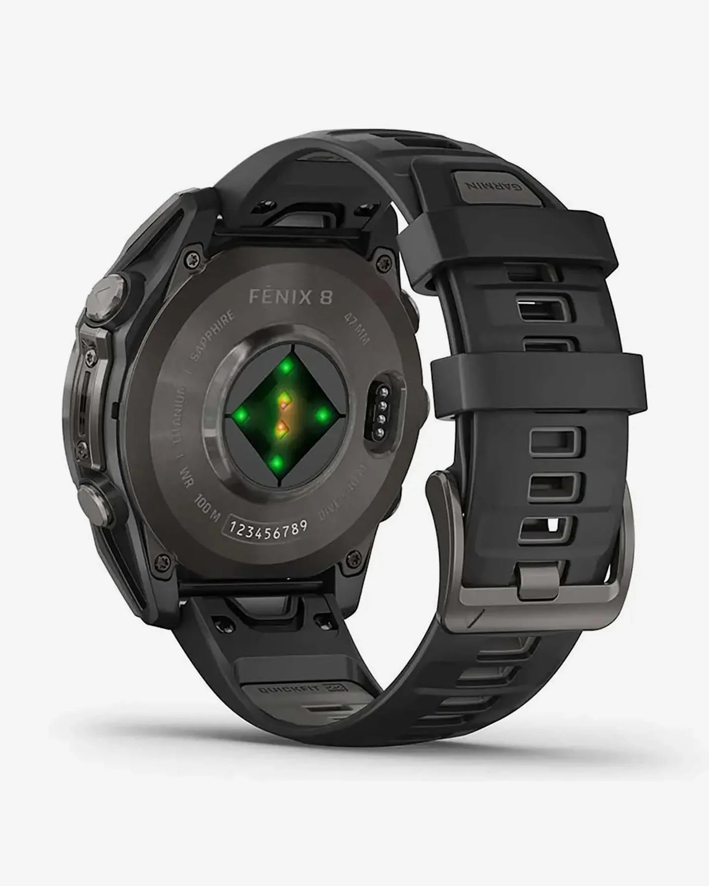 Garmin Fenix 8 AMOLED Saphir 47 mm Titan Carbon Grau Schwarzes Armband