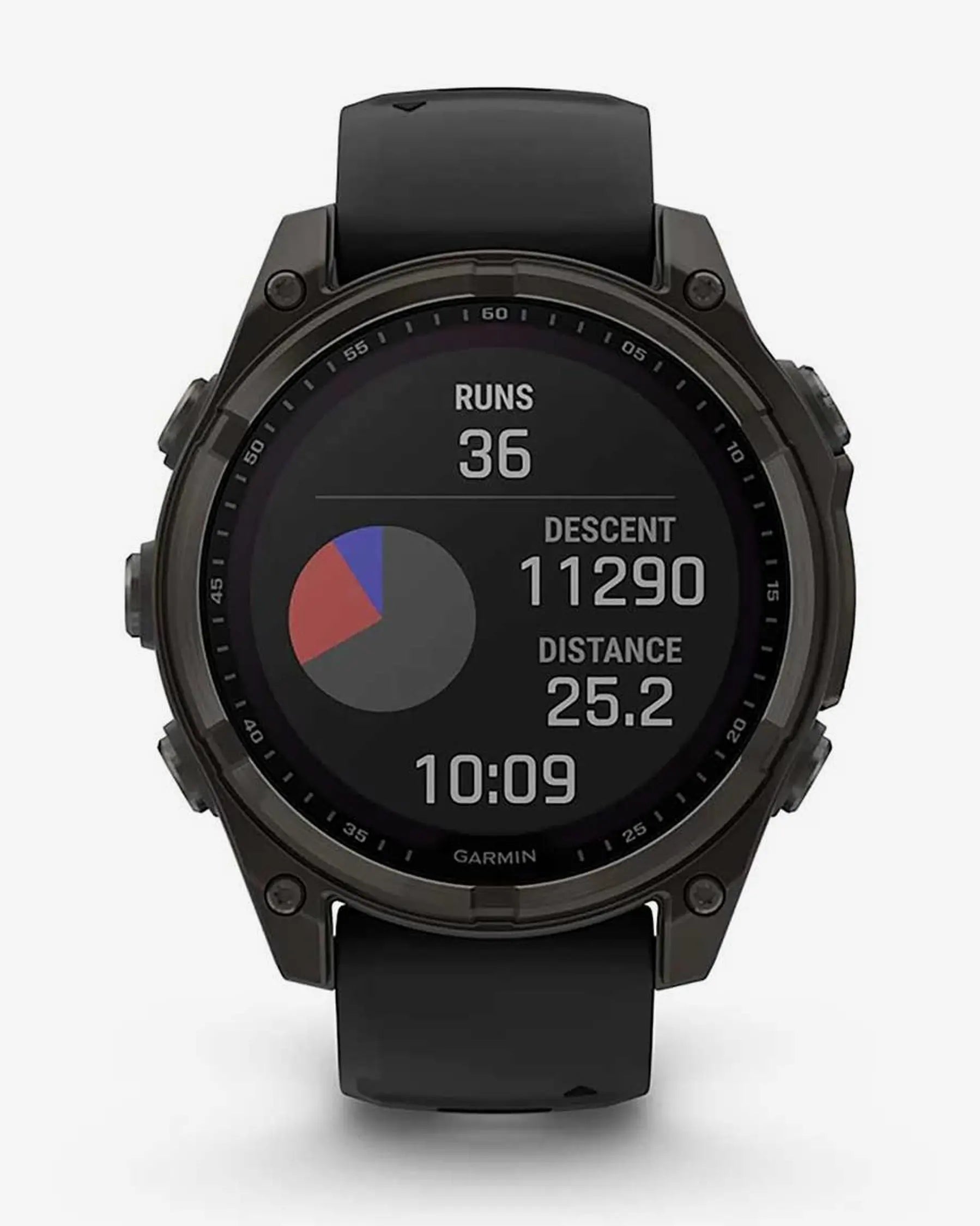 Garmin Fenix 8 Sapphire Solar 47 mm Titan Carbon Grau Schwarzes Armband