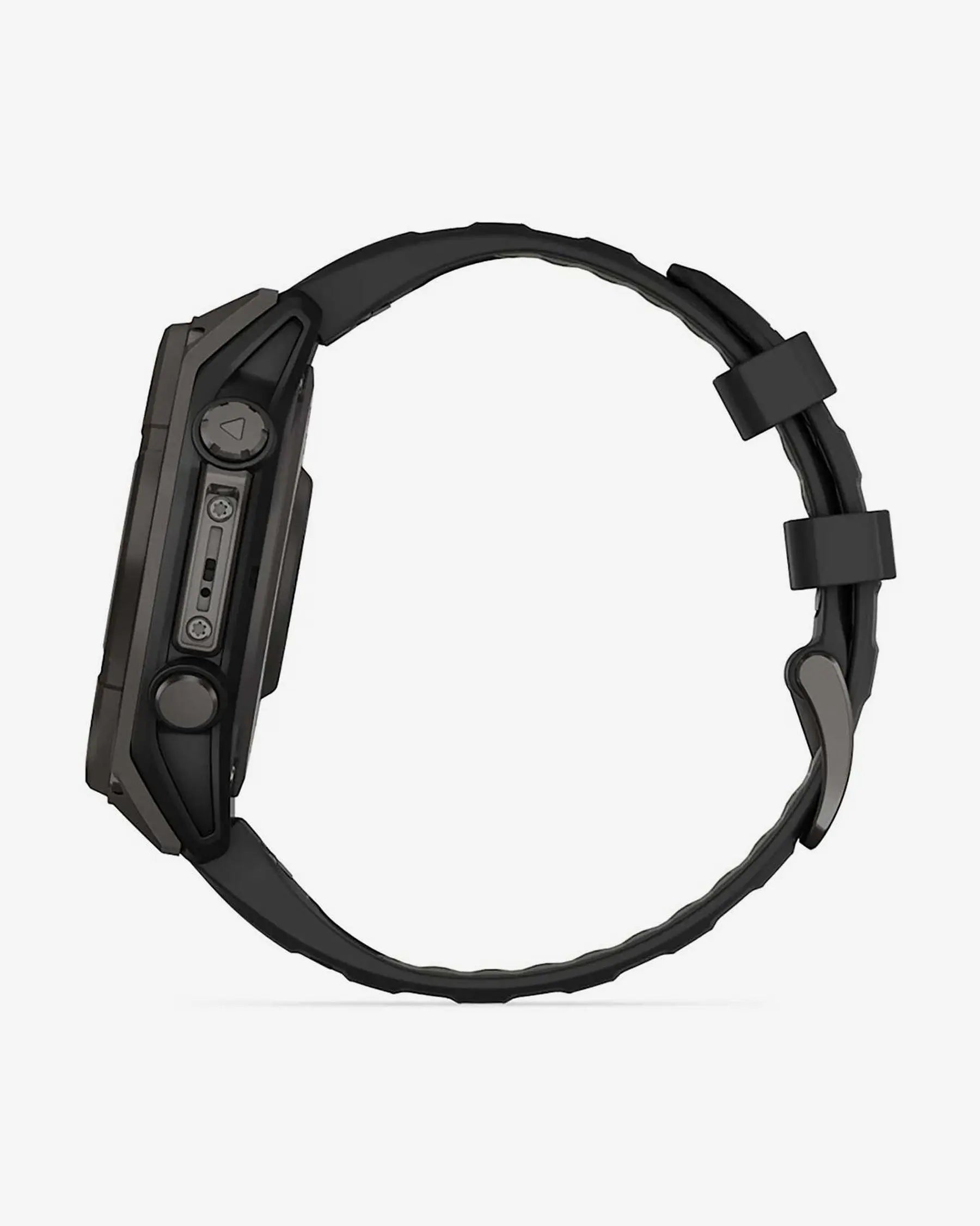 Garmin Fenix 8 Sapphire Solar 47 mm Titan Carbon Grau Schwarzes Armband