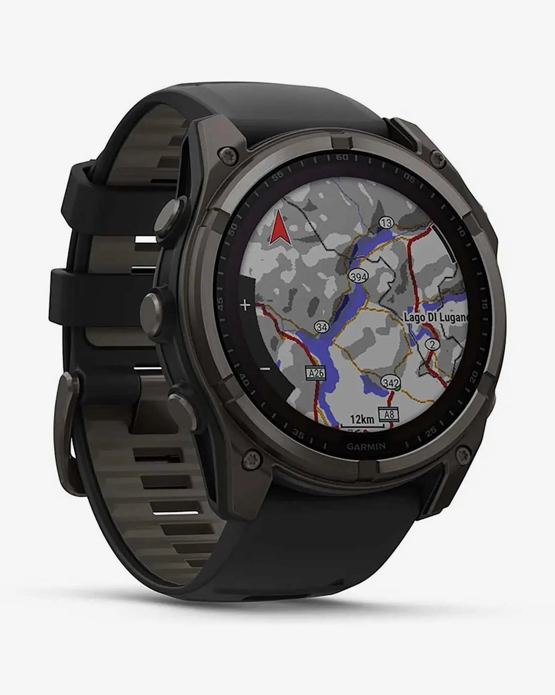 Garmin Fenix 8 Sapphire Solar 51 mm Titanium Carbon Gray Black Strap
