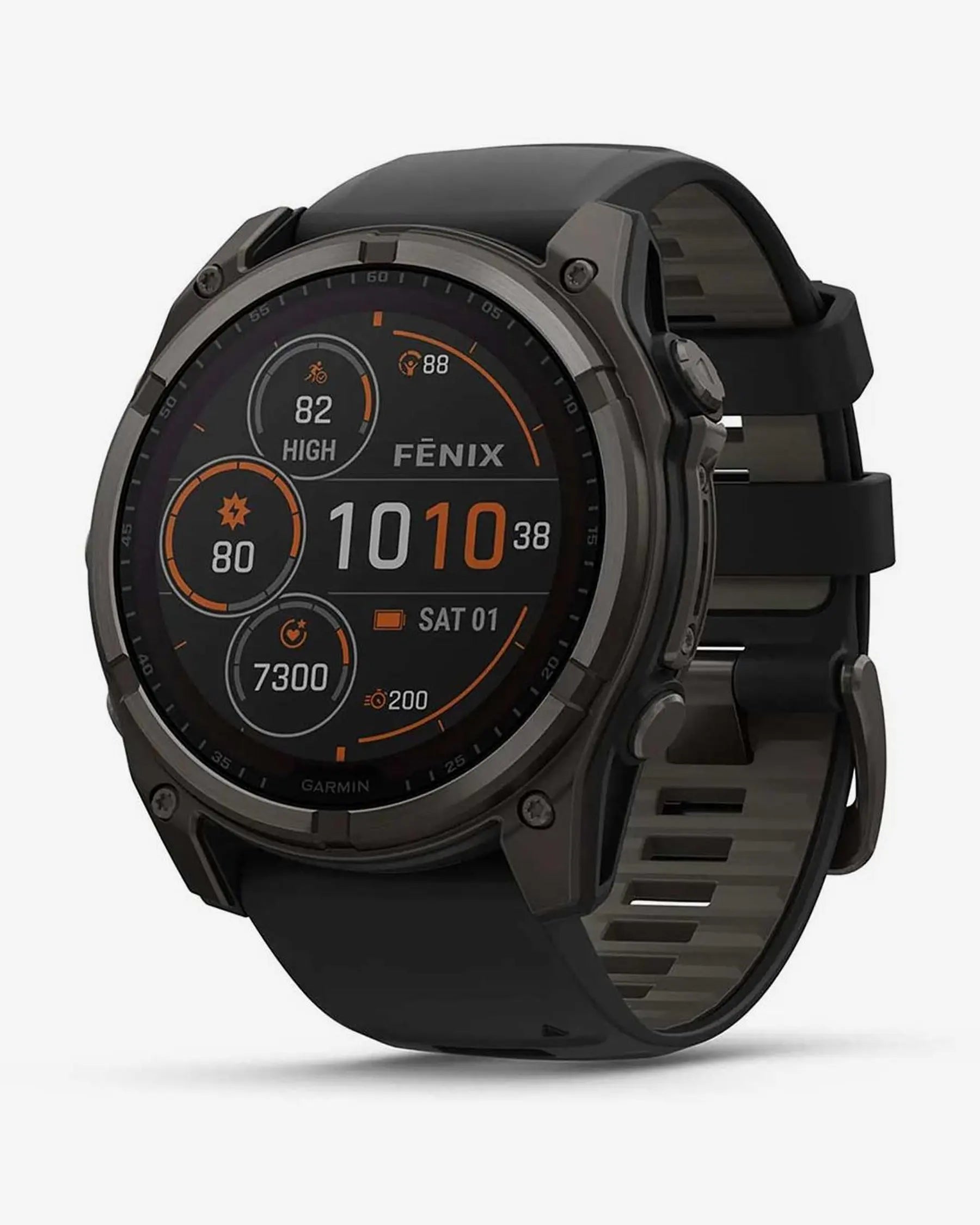 Garmin Fenix 8 Sapphire Solar 51 mm Titanium Carbon Gray Black Strap