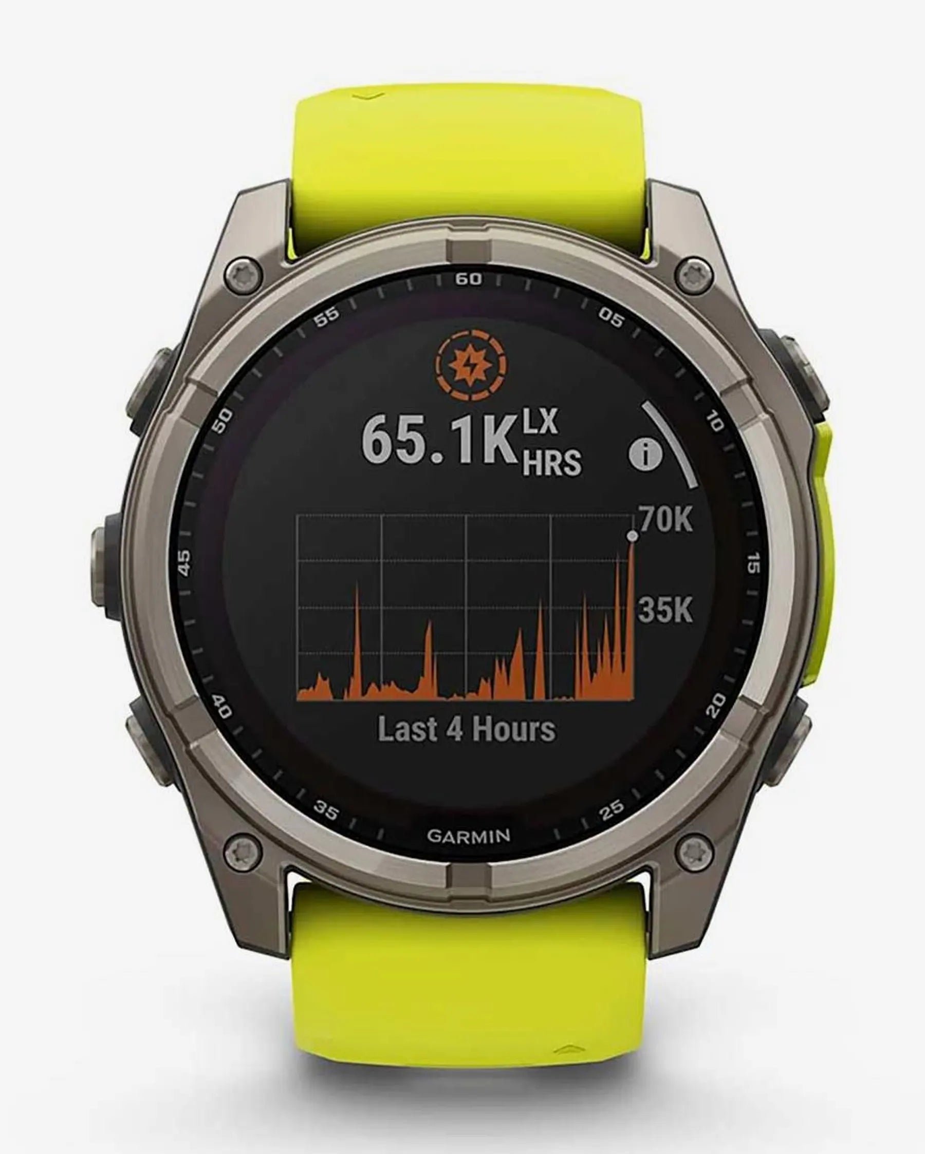 Garmin Fenix 8 Sapphire Solar 51 mm, Titangrau mit gelbem Armband