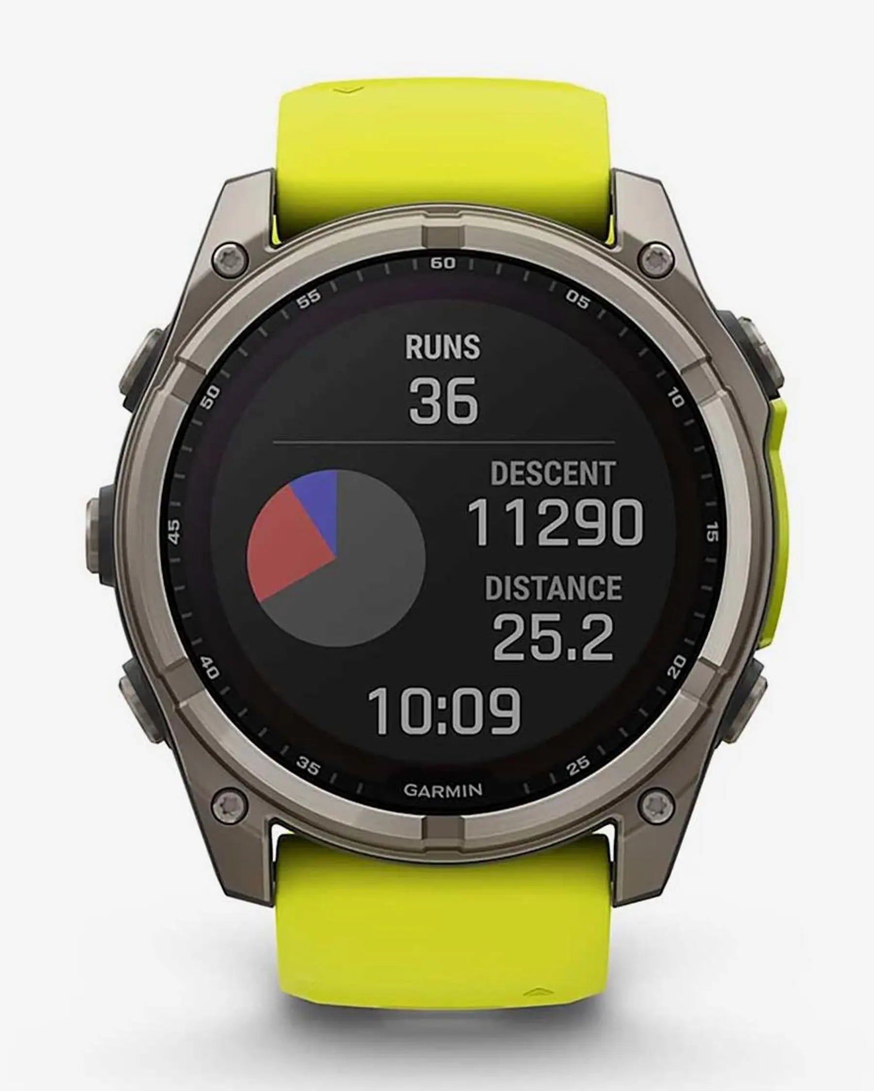 Garmin Fenix 8 Sapphire Solar 51 mm, Titangrau mit gelbem Armband