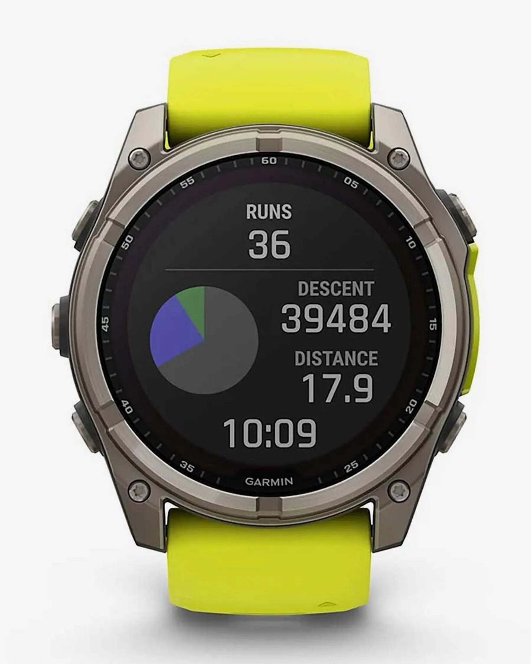 Garmin Fenix 8 Sapphire Solar 51 mm, Titangrau mit gelbem Armband