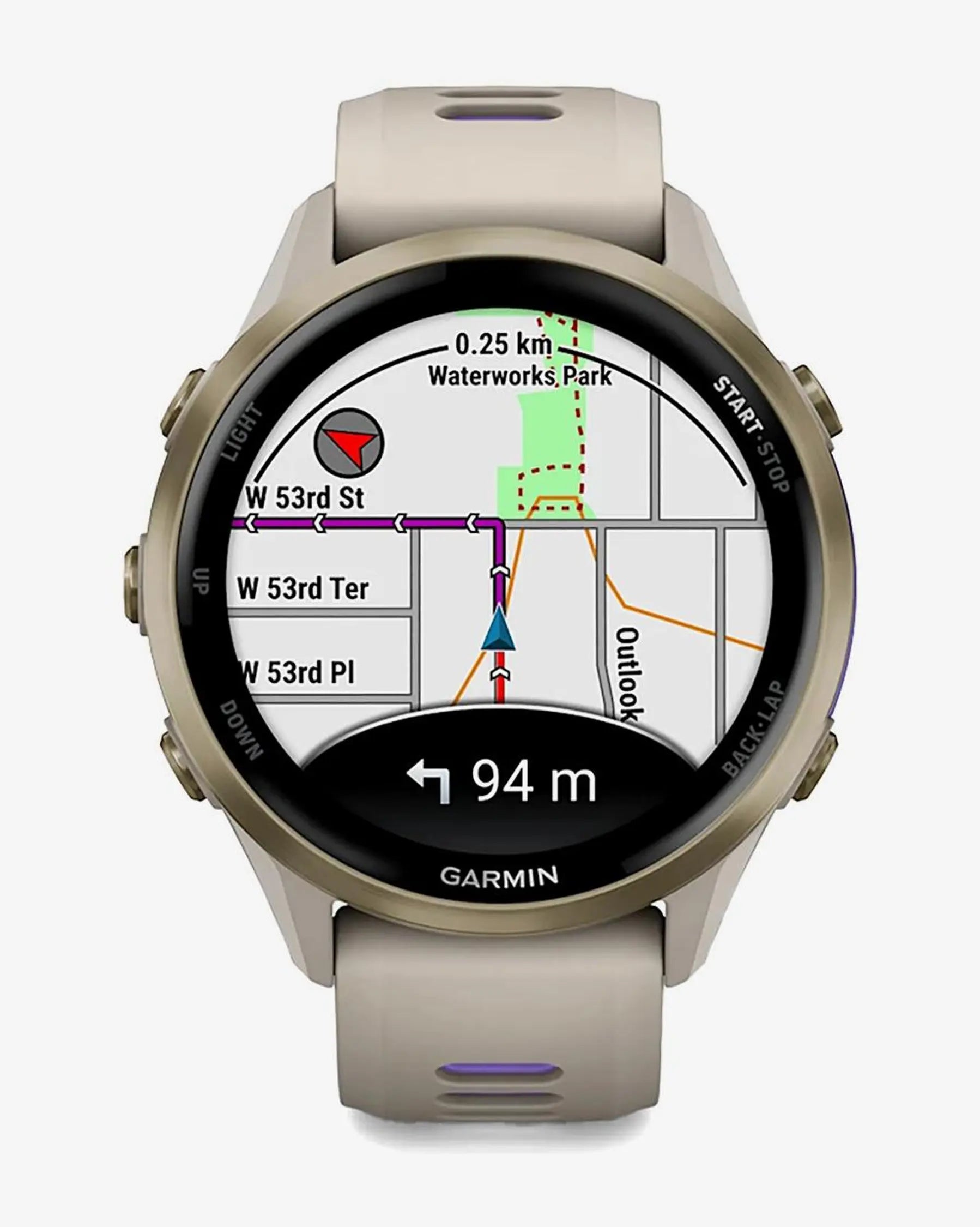 Garmin Forerunner 970 (Grau) mit grau-lila Armband