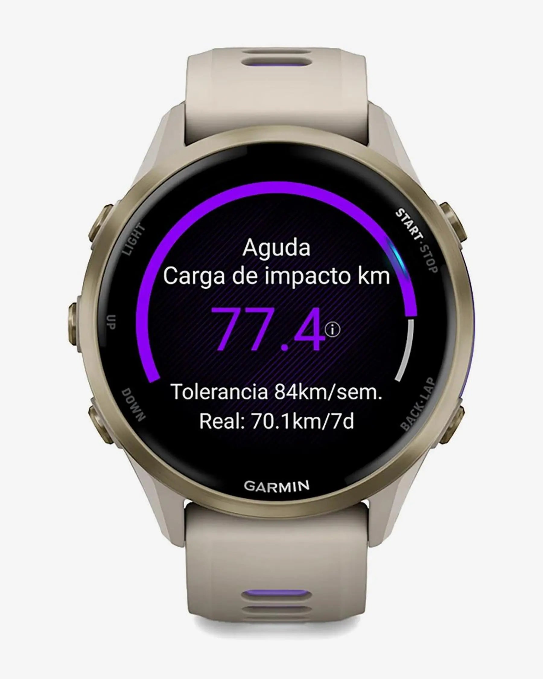 Garmin Forerunner 970 (Grau) mit grau-lila Armband