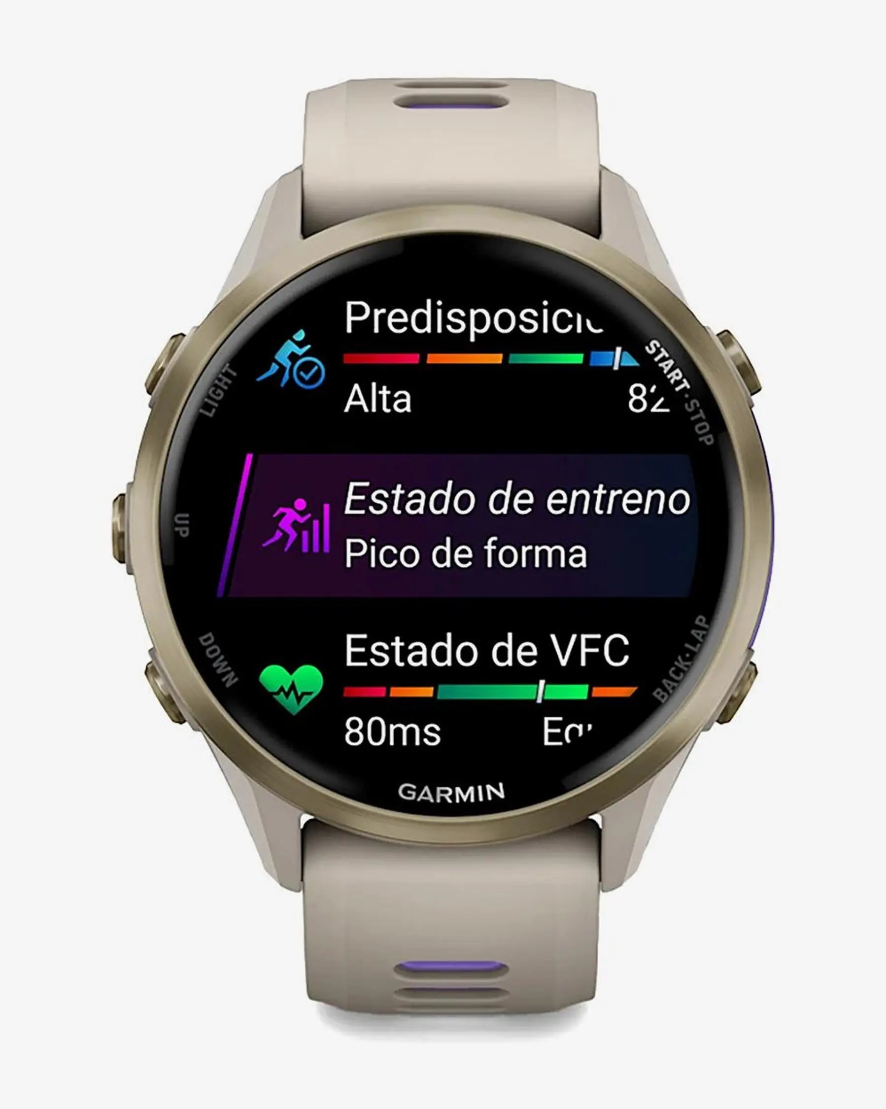 Garmin Forerunner 970 (Grau) mit grau-lila Armband