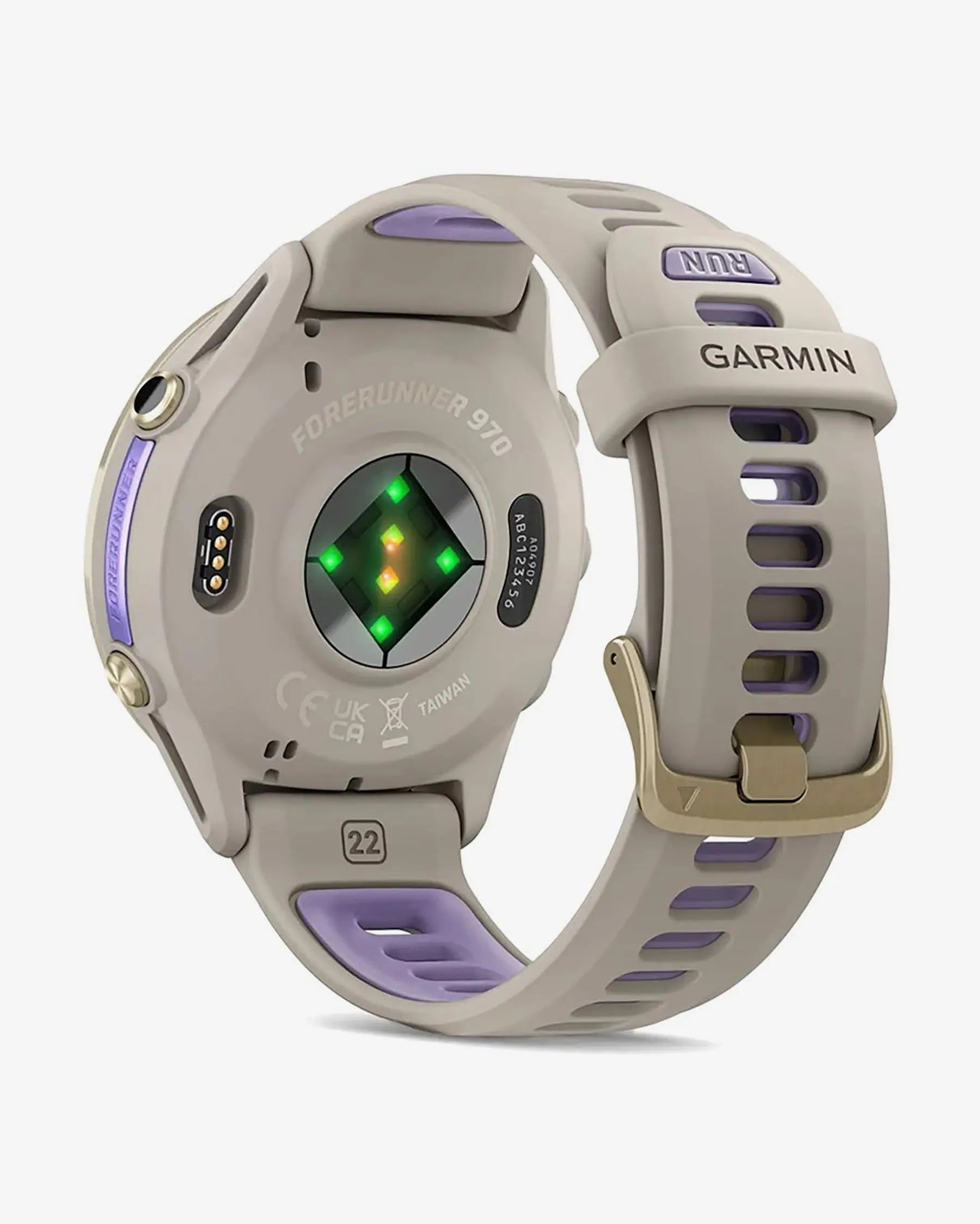 Garmin Forerunner 970 (Grau) mit grau-lila Armband