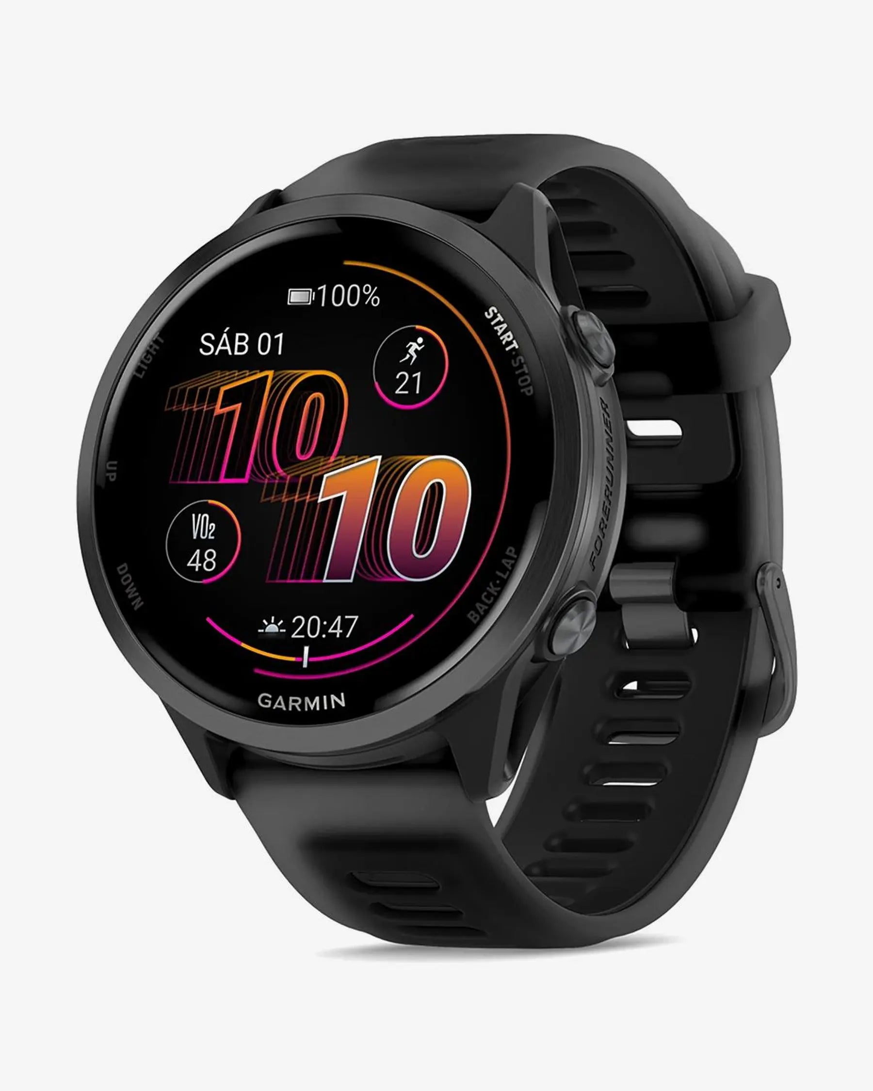 Garmin Forerunner 570 – 47 mm, Schwarz mit schwarzem Armband