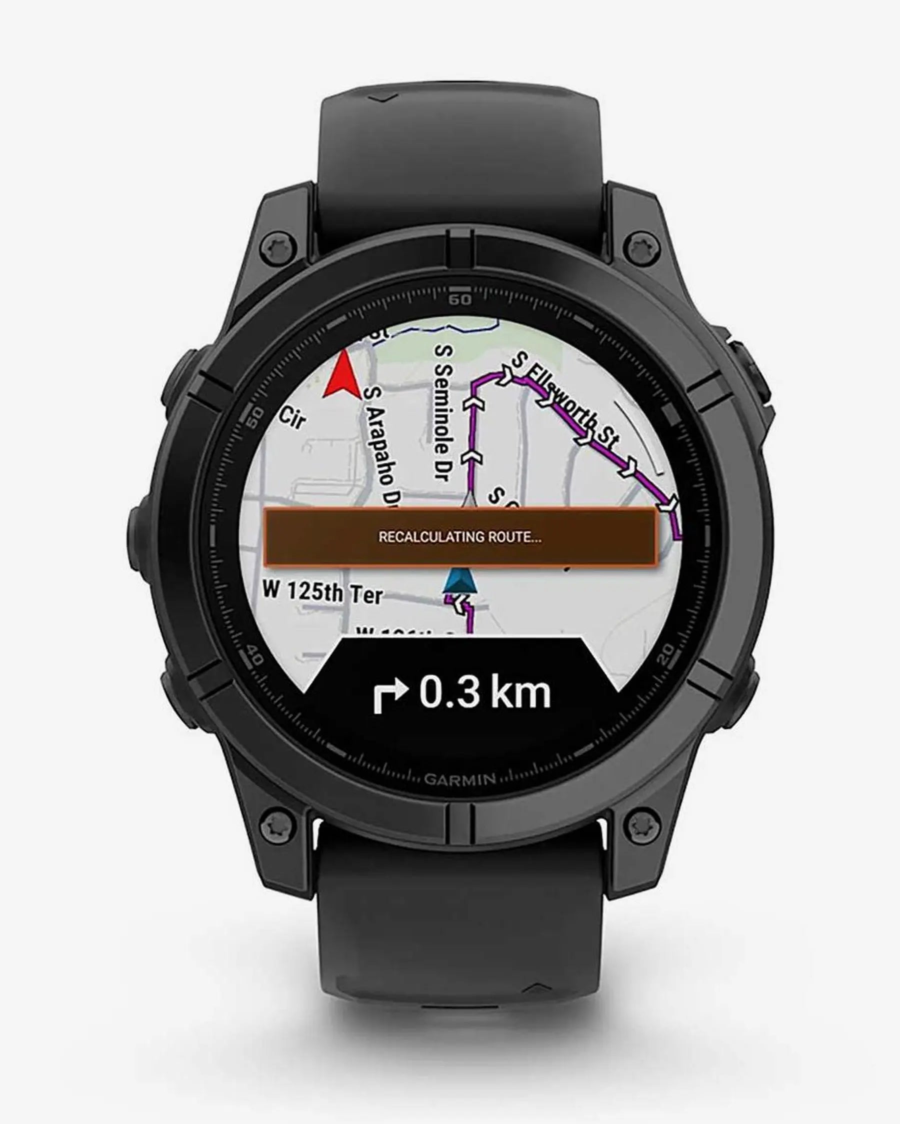Garmin Fenix E, Edelstahl, 47 mm, Schiefergrau, schwarzes Armband