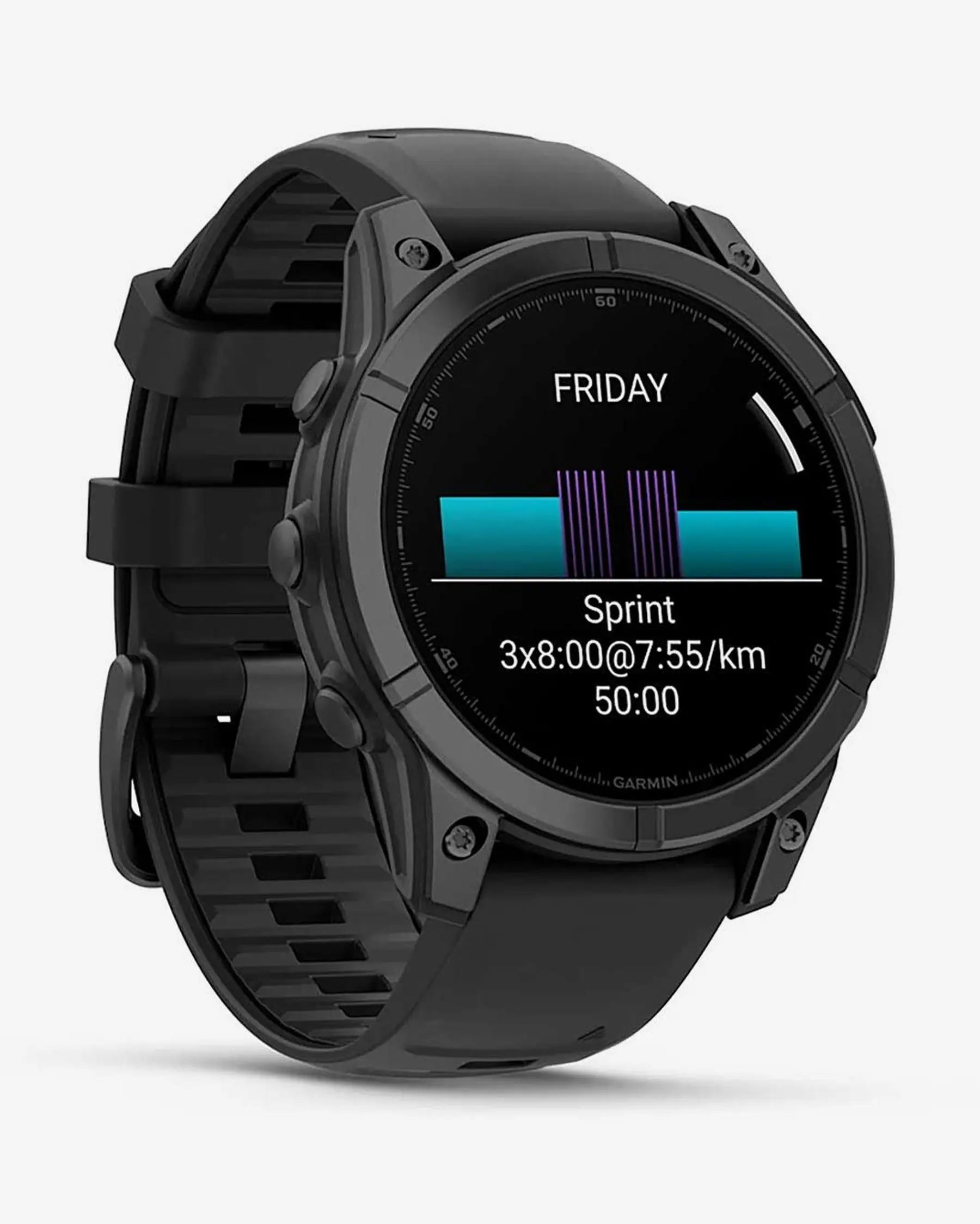 Garmin Fenix E, Edelstahl, 47 mm, Schiefergrau, schwarzes Armband