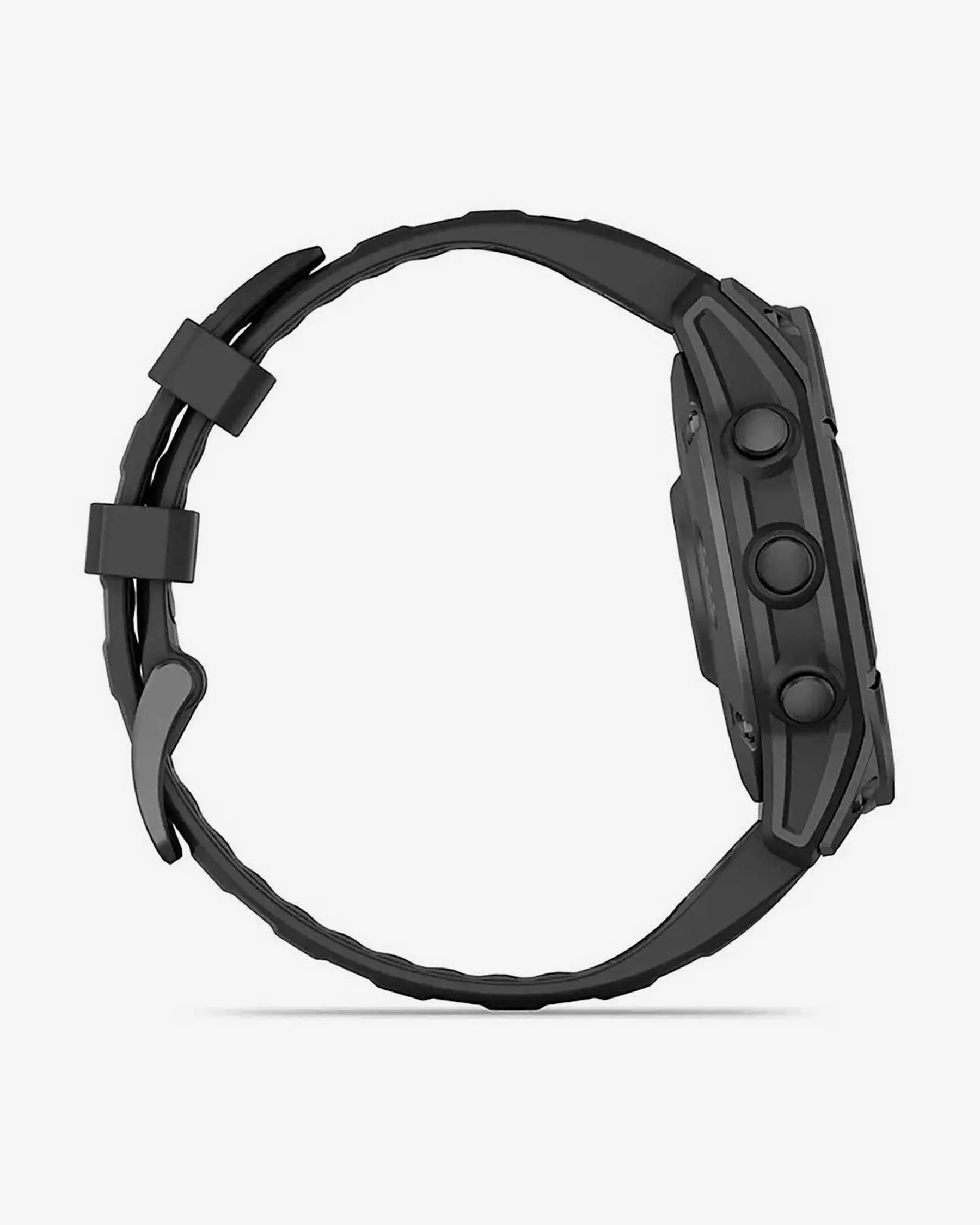Garmin Fenix E, Edelstahl, 47 mm, Schiefergrau, schwarzes Armband