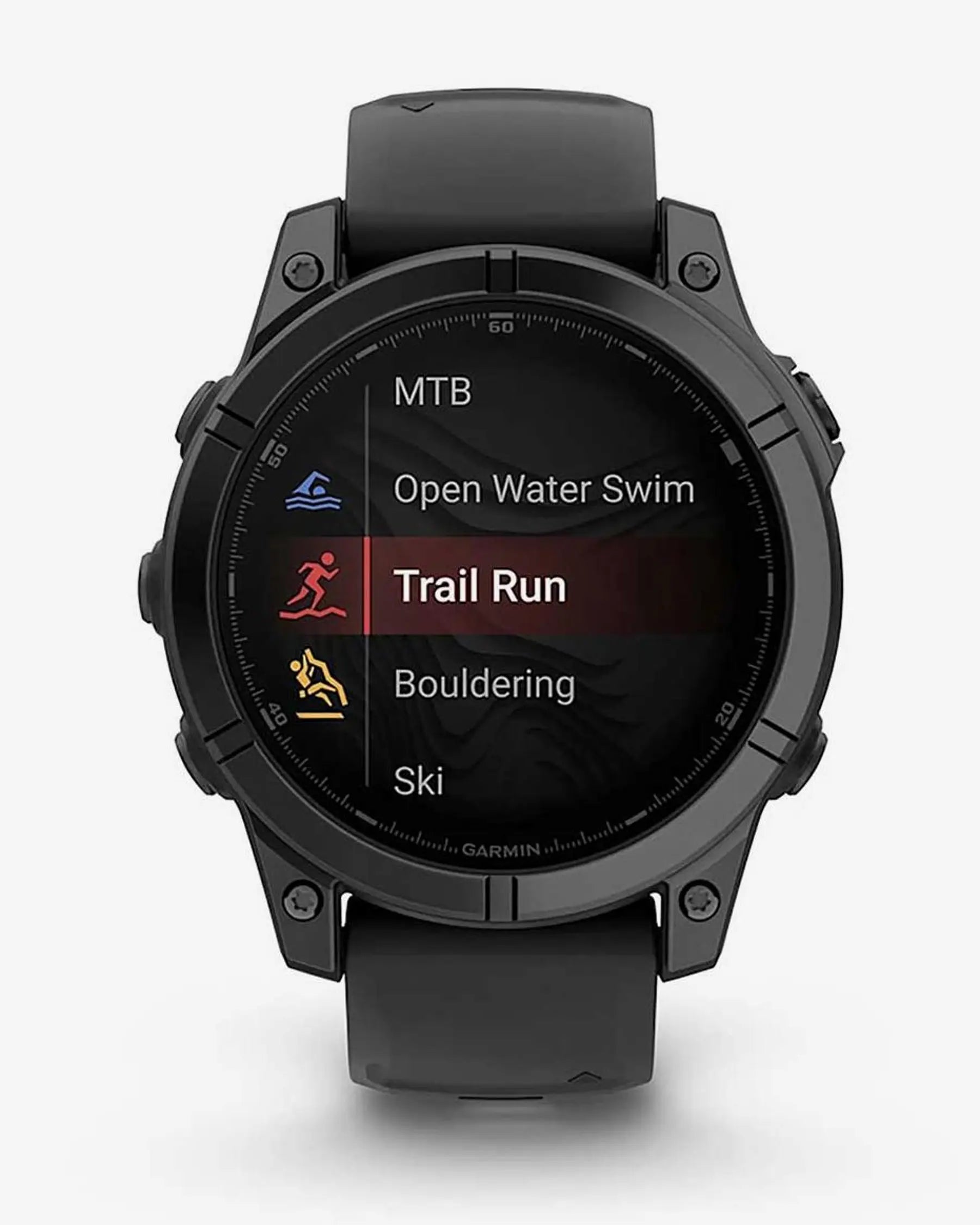 Garmin Fenix E, Edelstahl, 47 mm, Schiefergrau, schwarzes Armband