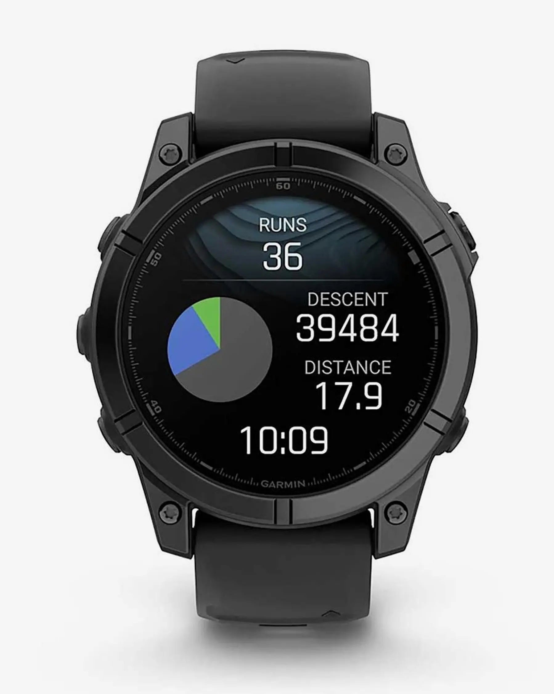 Garmin Fenix E, Edelstahl, 47 mm, Schiefergrau, schwarzes Armband